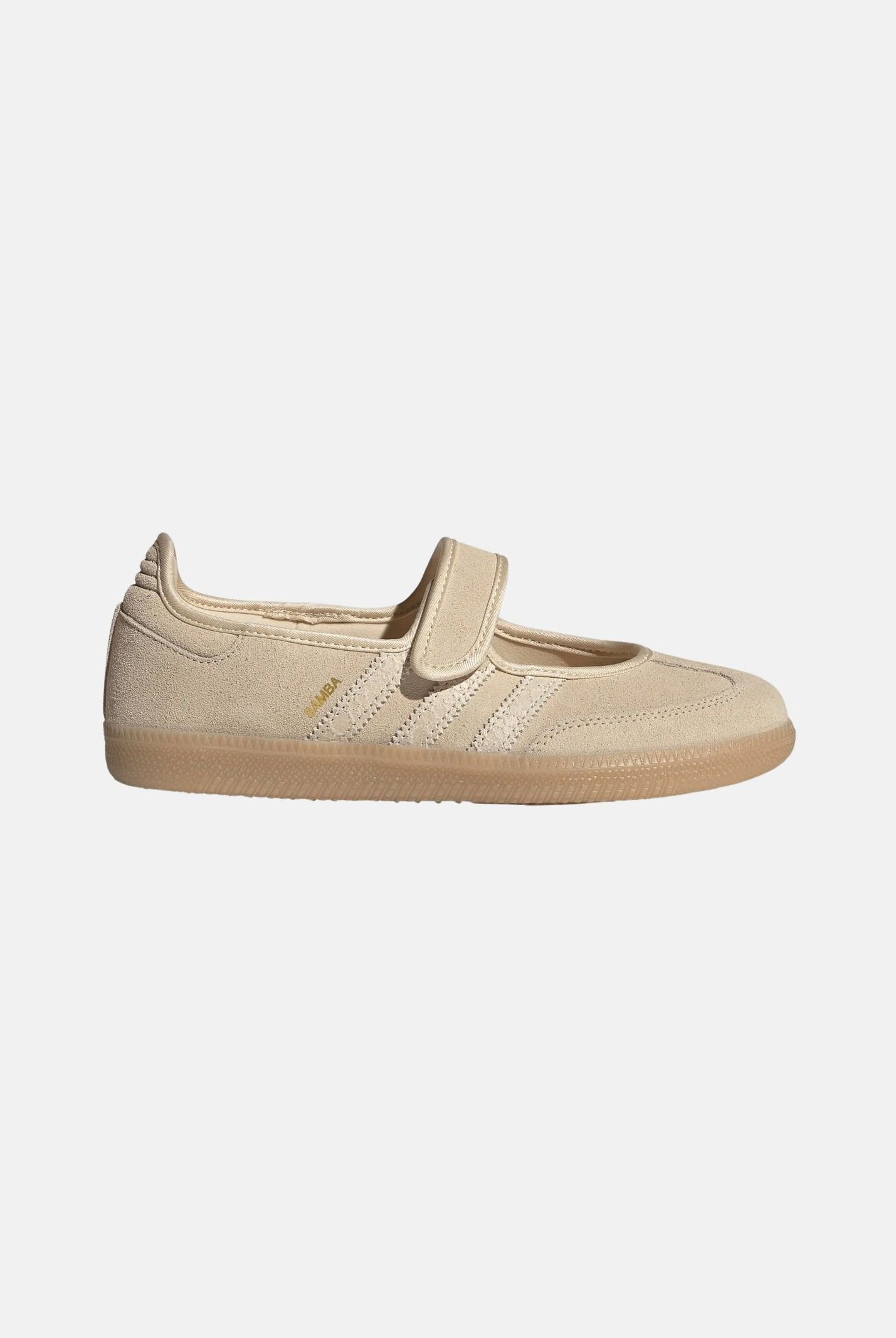 ADIDAS ORIGINALS Sneakers SAMBA JANE gold metallic, beige- oro, da donna con cinturino in stile Mary Jane. HQ9496 . ADIDAS ORIGINALS