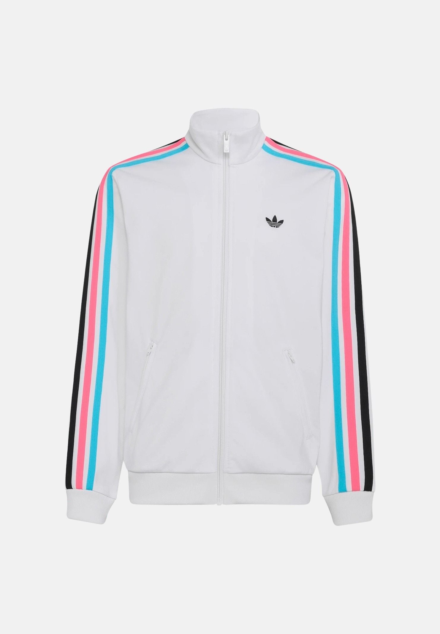 ADIDAS ORIGINALS Felpa FIREBIRD con zip bianca con bande laterali colorate per bambino e bambina<BR/> HZ6644 . ADIDAS ORIGINALS