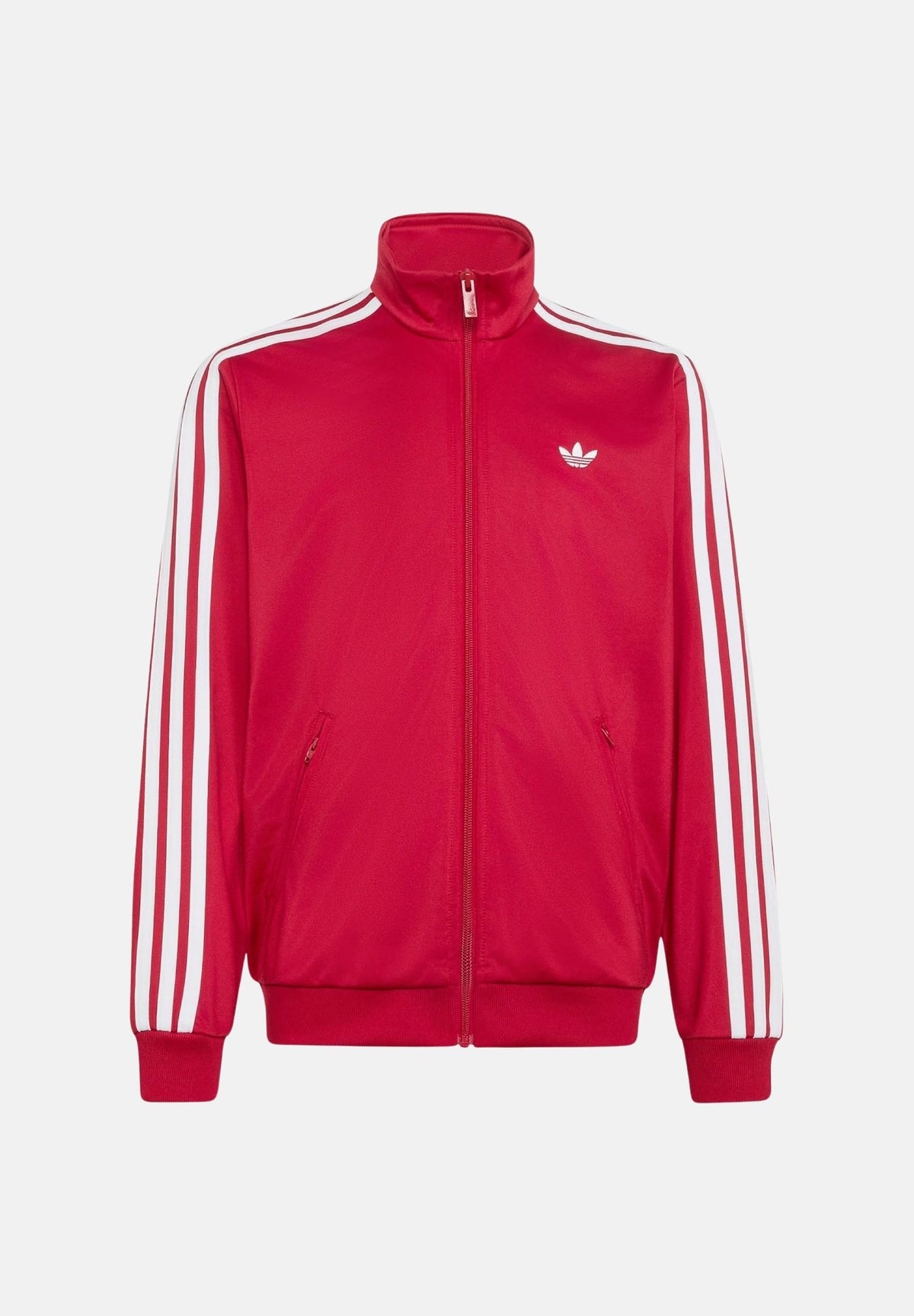 ADIDAS ORIGINALS Felpa con zip FIREBIRD rossa per bambino e bambina con bande bianche a contrasto. HZ6647 . ADIDAS ORIGINALS