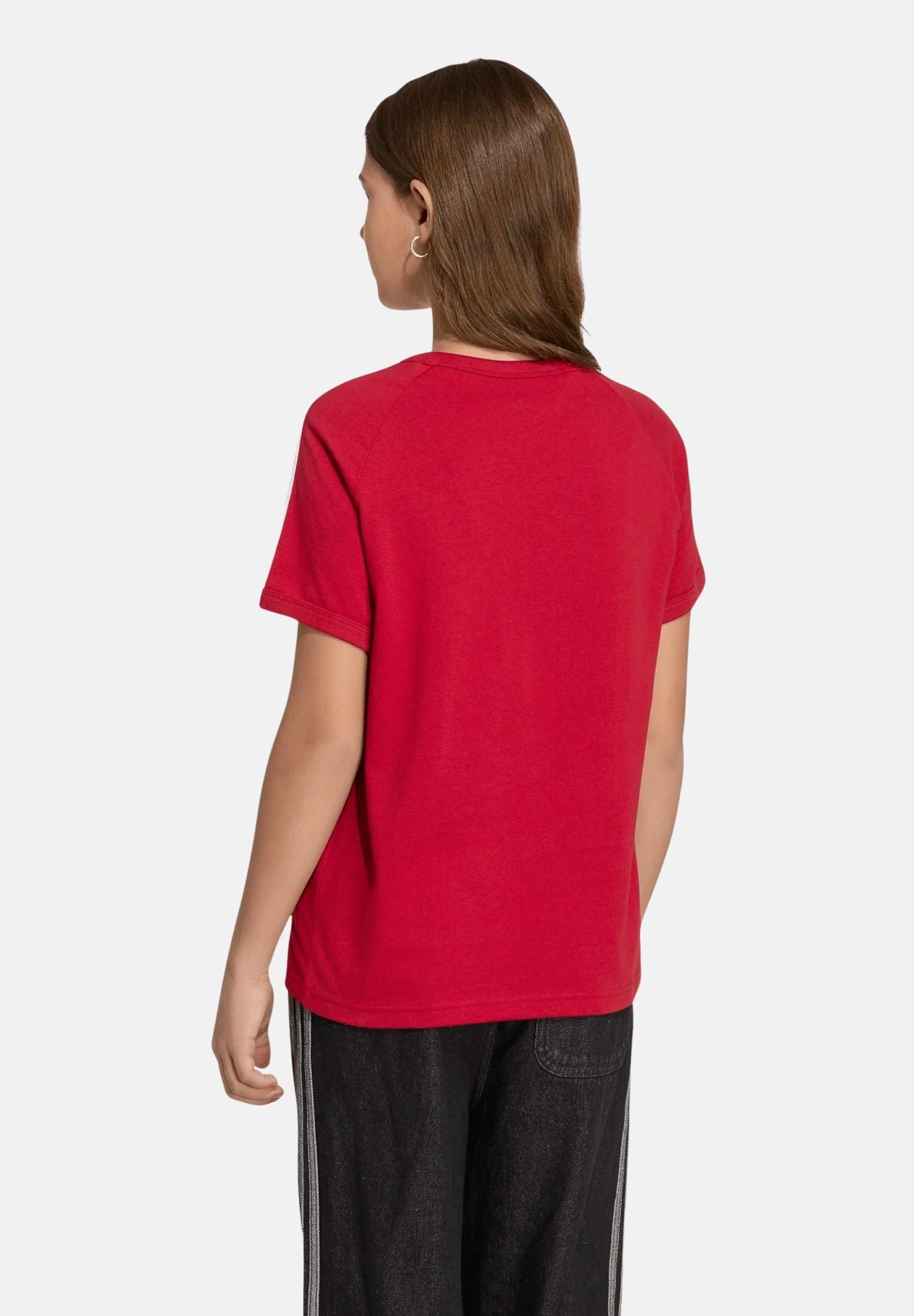 ADIDAS ORIGINALS T-shirt 3-STRIPES TEE Team Victory Red-rossa per bambino e bambina HZ6671 . ADIDAS ORIGINALS