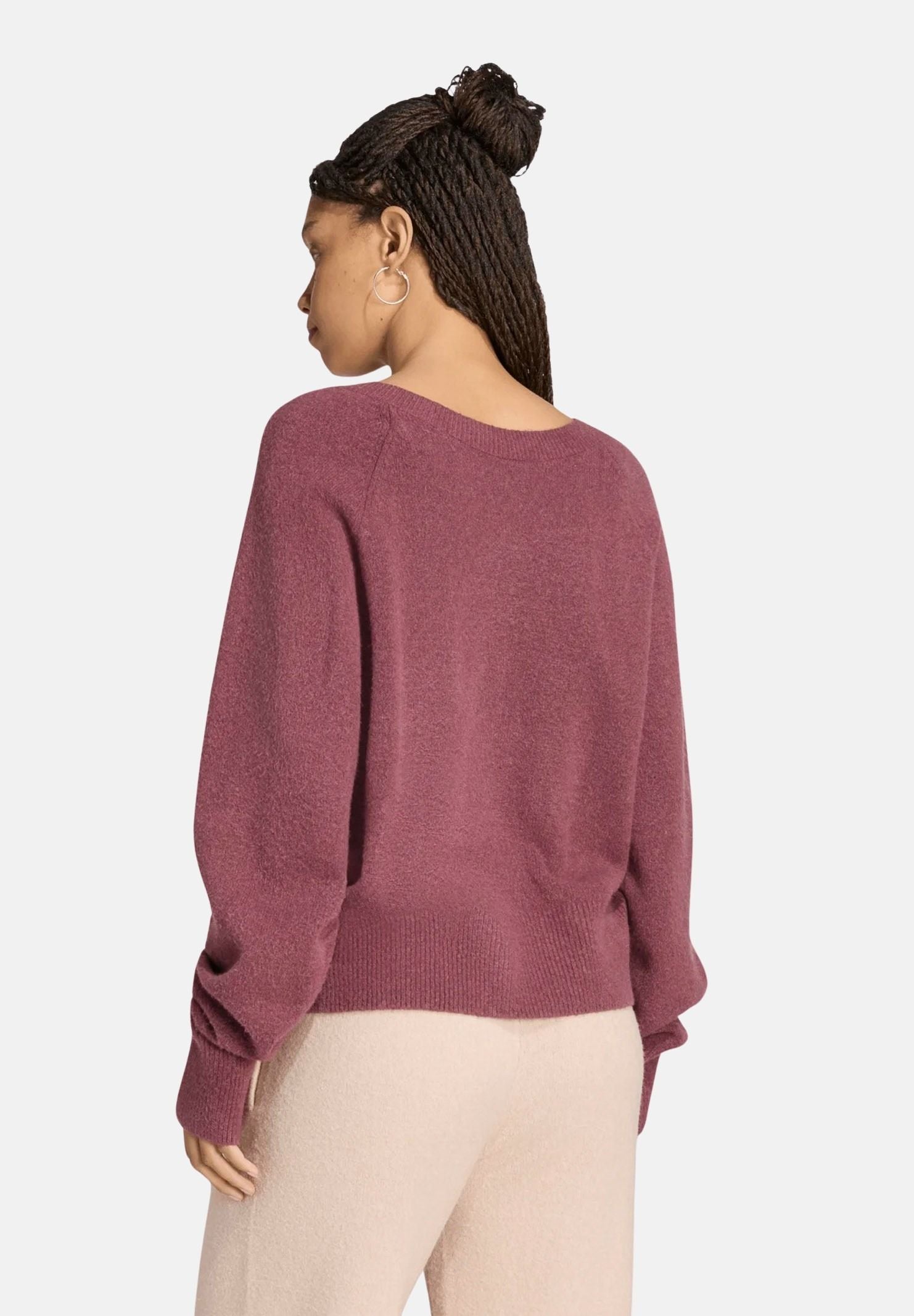 ADIDAS ORIGINALS Felpa TREFOIL ESSENTIALS Quicri, bordeaux, donna. IA4443 . ADIDAS ORIGINALS