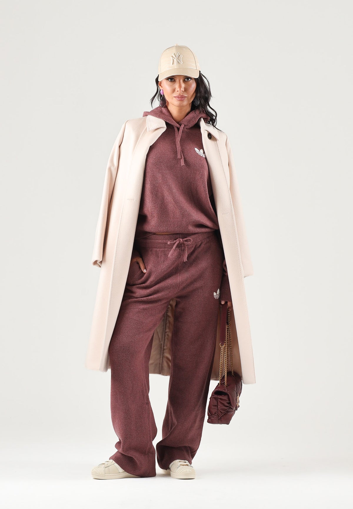 ADIDAS ORIGINALS Felpa con cappuccio quicri-rosa da donna con coulisse regolabile. IA4447 . ADIDAS ORIGINALS
