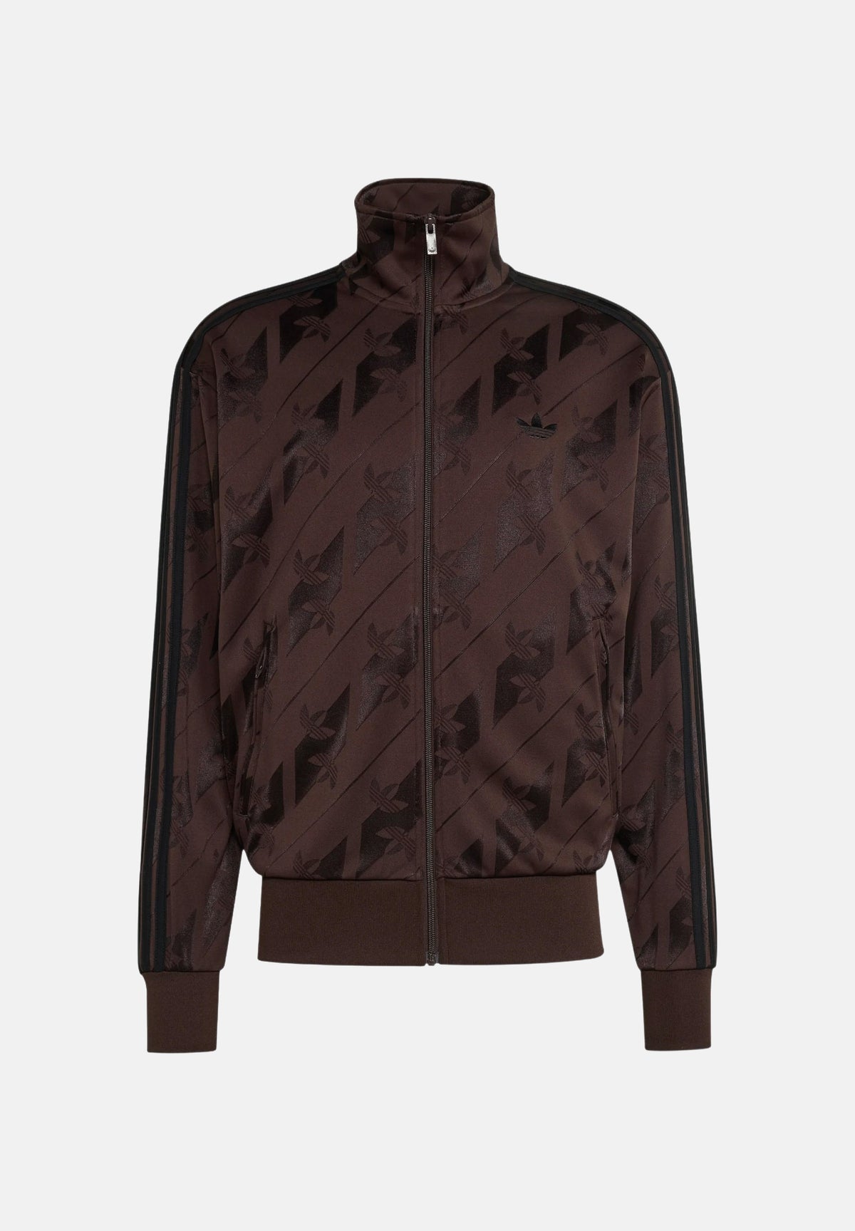 ADIDAS ORIGINALS Felpa con zip FIREBIRD monogram marrone scuro da uomo IA4536 . ADIDAS ORIGINALS