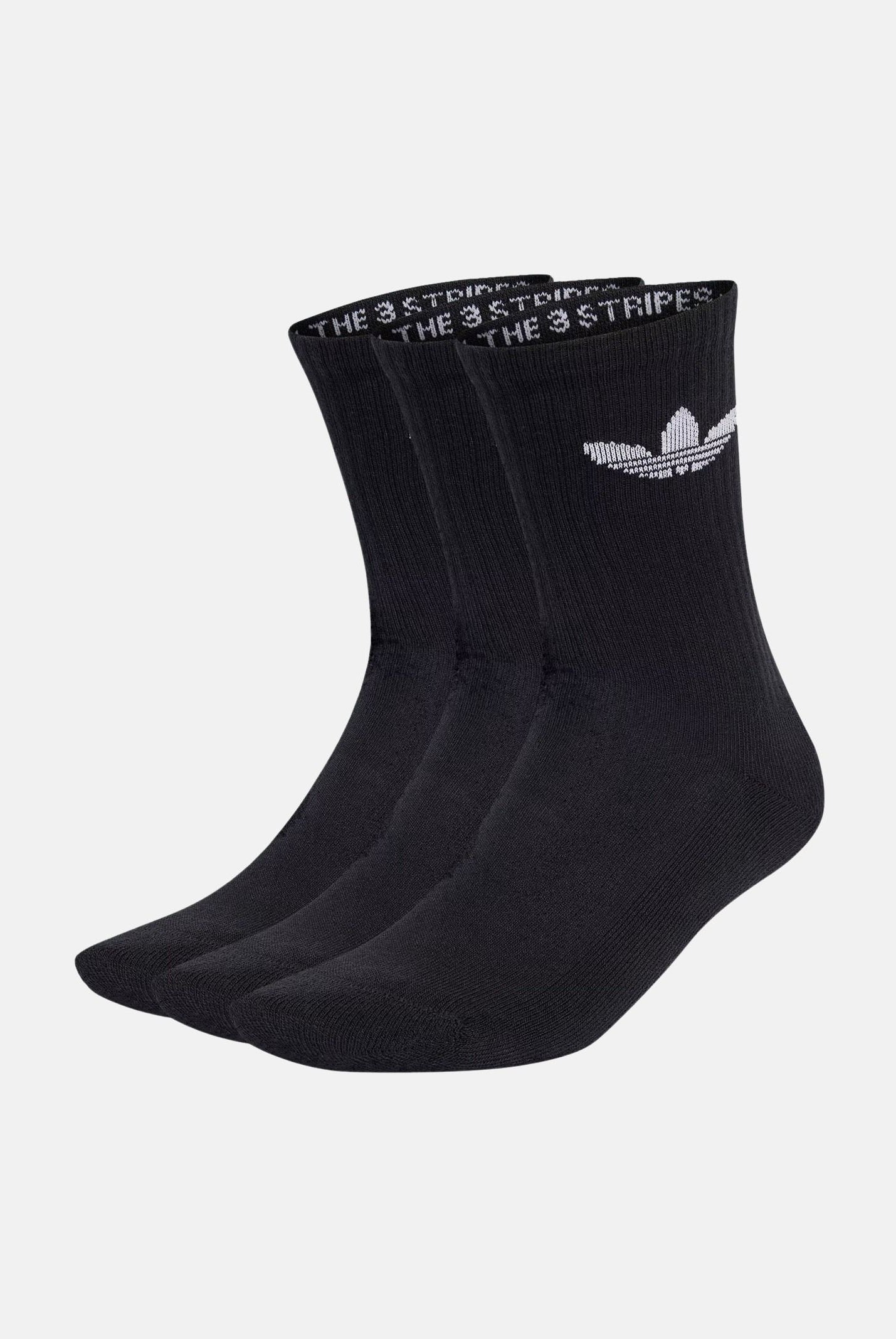 ADIDAS ORIGINALS Calzini Trefoil Cushion Crew (3 paia) neri per uomo e donna IJ5613 . ADIDAS ORIGINALS