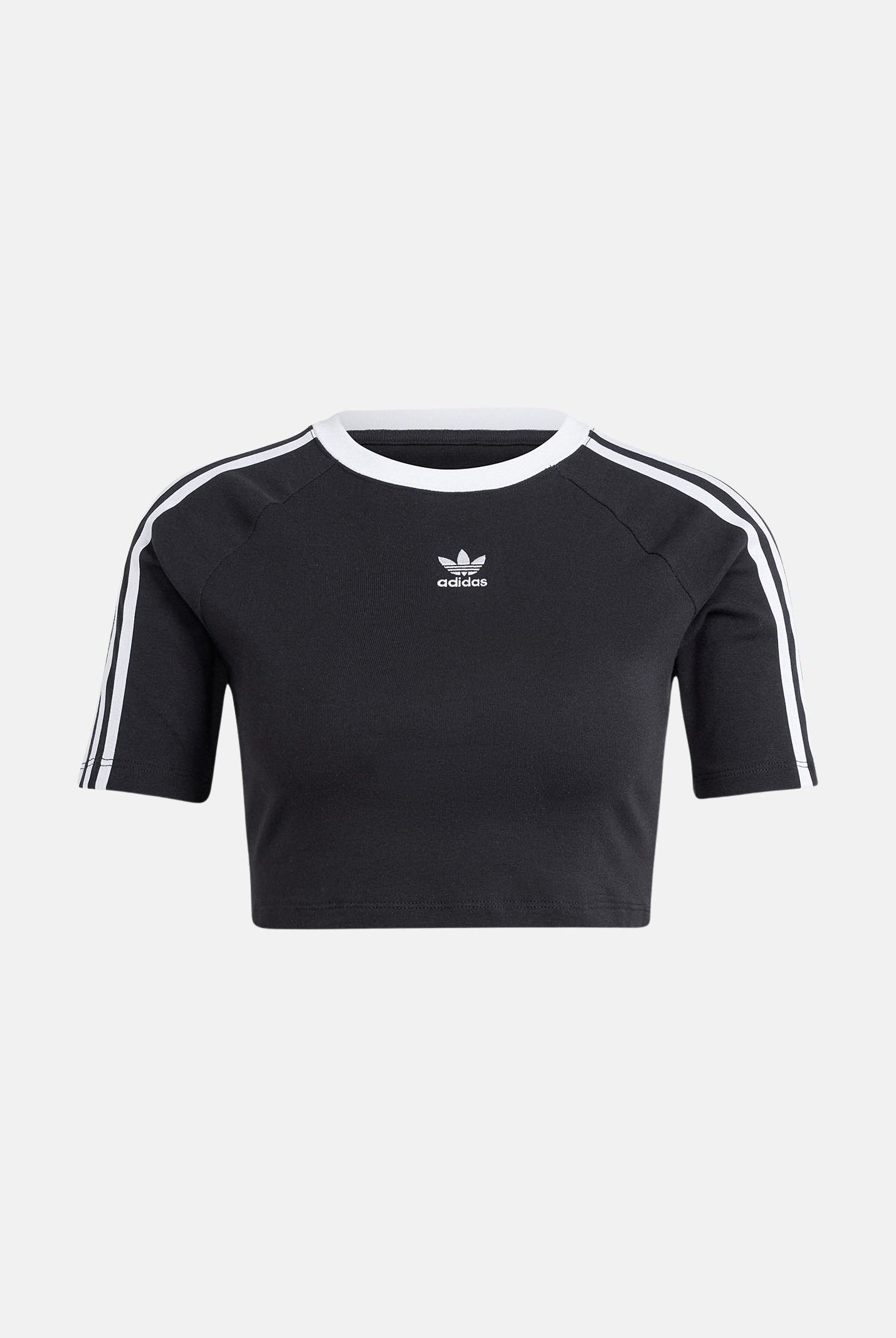 ADIDAS ORIGINALS T-shirt a manica corta 3-Stripes nera da donna IU2532 . ADIDAS ORIGINALS