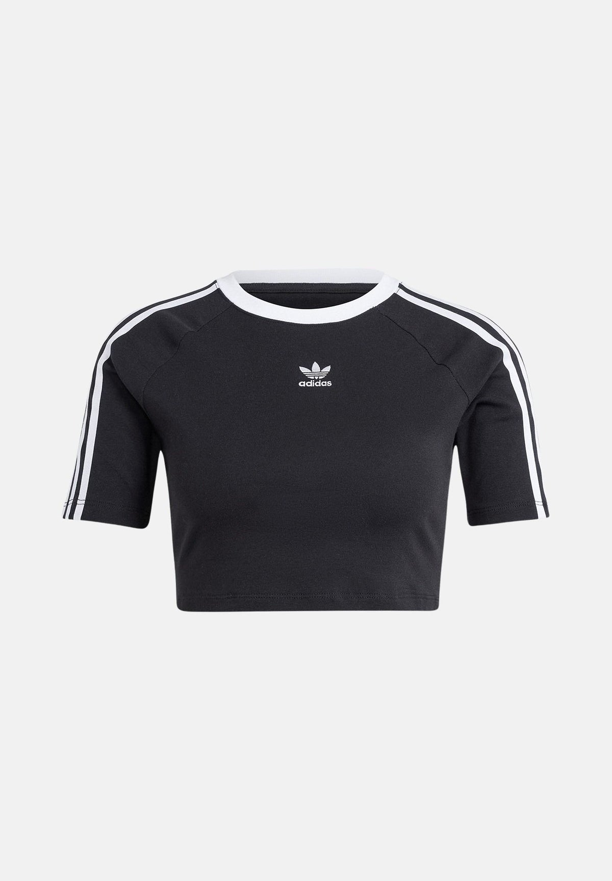 ADIDAS ORIGINALS T-shirt a manica corta 3-Stripes nera da donna IU2532 . ADIDAS ORIGINALS