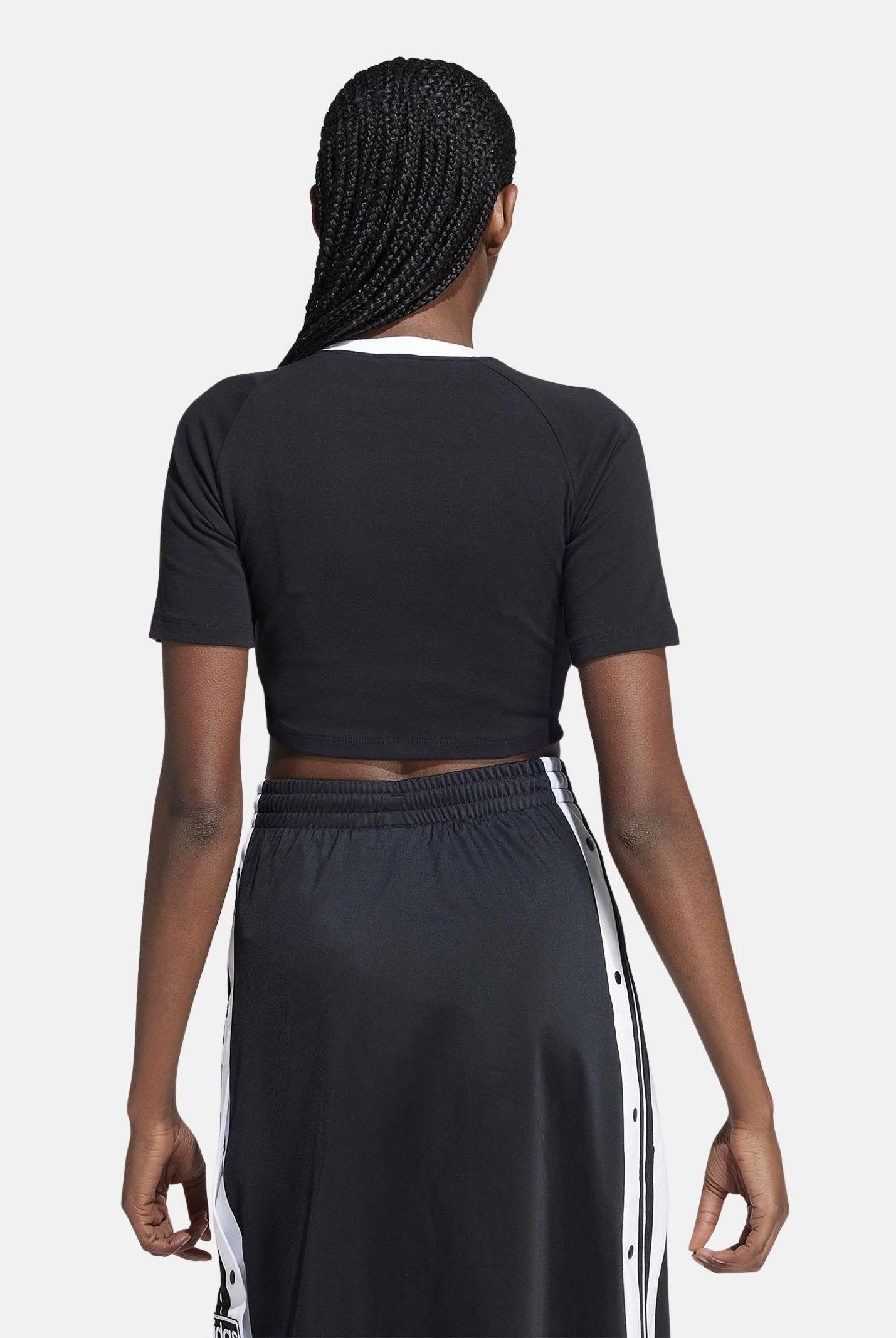 ADIDAS ORIGINALS T-shirt a manica corta 3-Stripes nera da donna IU2532 . ADIDAS ORIGINALS