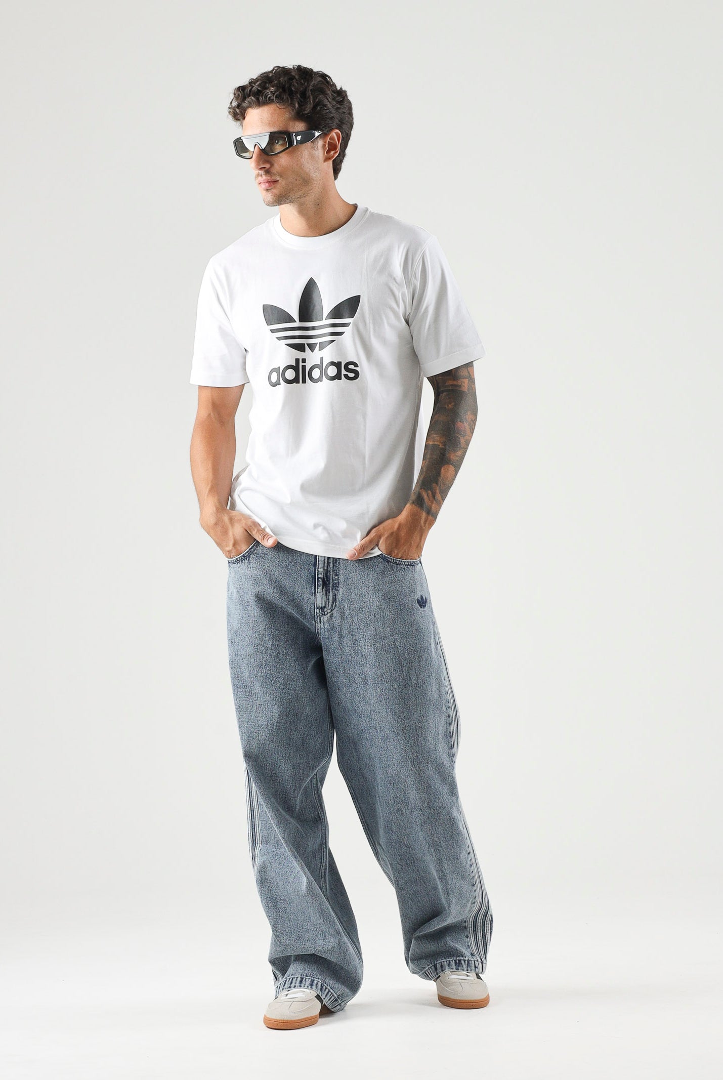 ADIDAS ORIGINALS T-shirt a manica corta Adicolor Trefoil bianca da uomo IV5353 . ADIDAS ORIGINALS