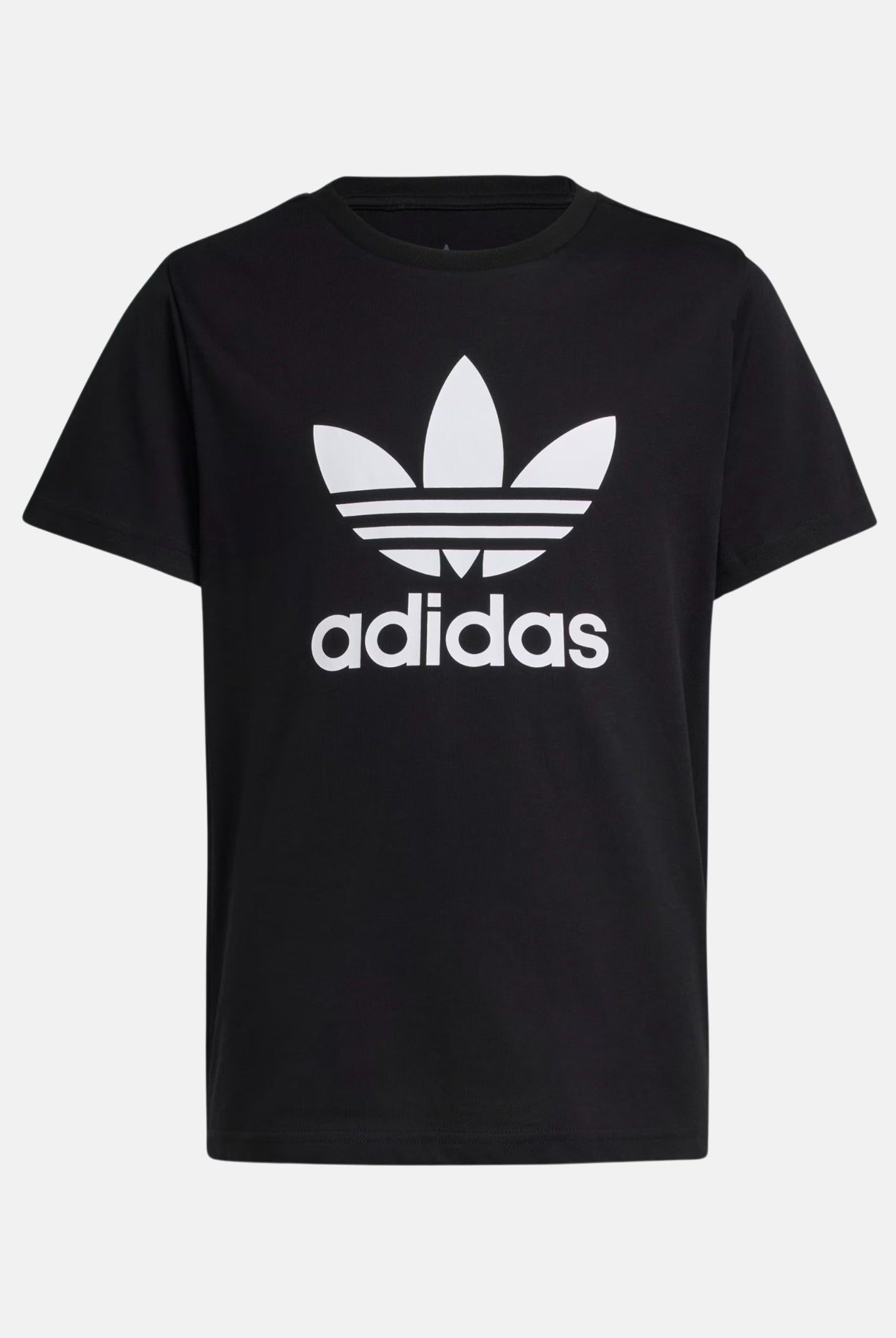 ADIDAS ORIGINALS T-shirt a manica corta TREFOIL nera per bambino e bambina IY7421 . ADIDAS ORIGINALS
