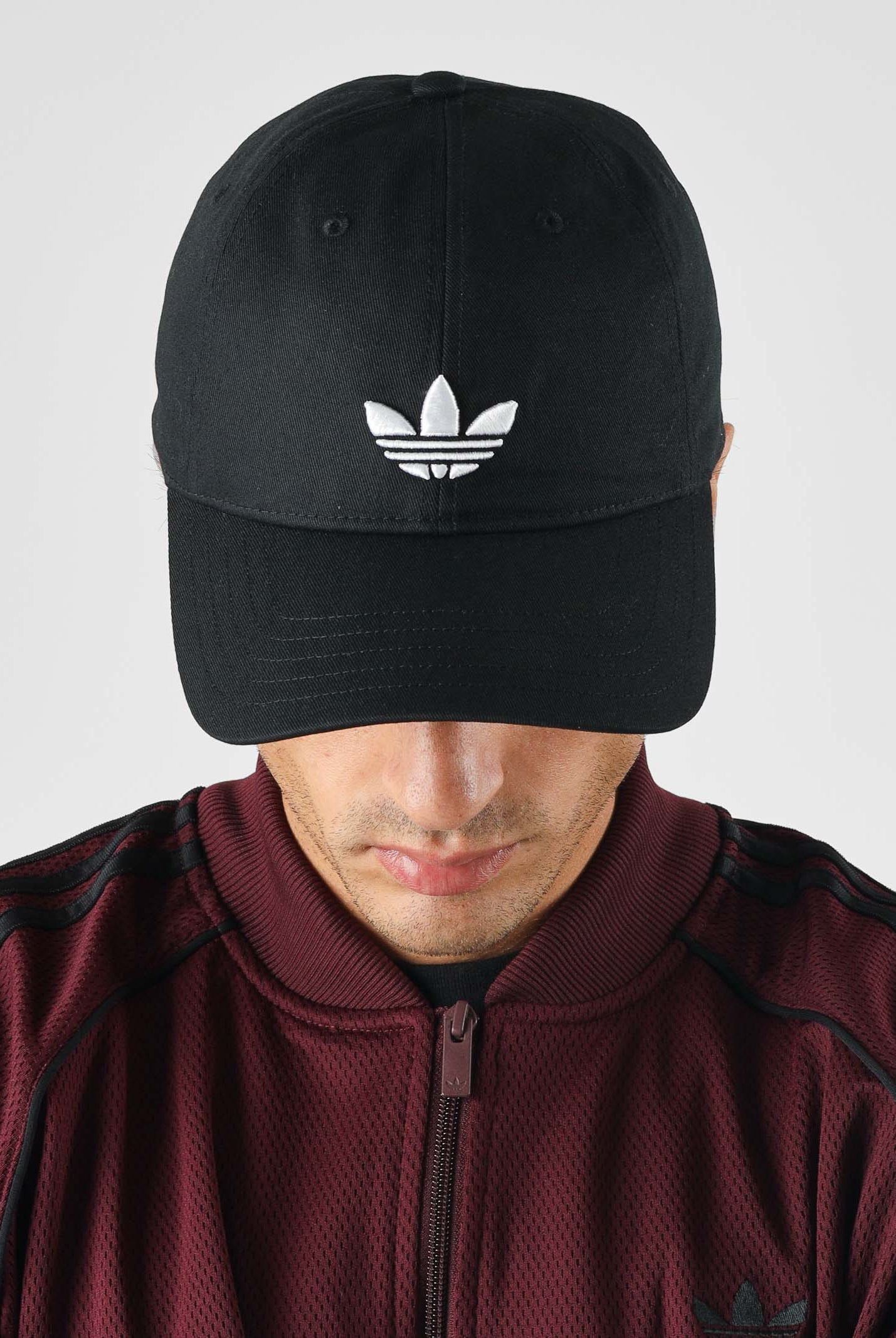 ADIDAS ORIGINALS Cappello con visiera Adicolor Classic Trefoil nero per uomo e donna JC6023 . ADIDAS ORIGINALS
