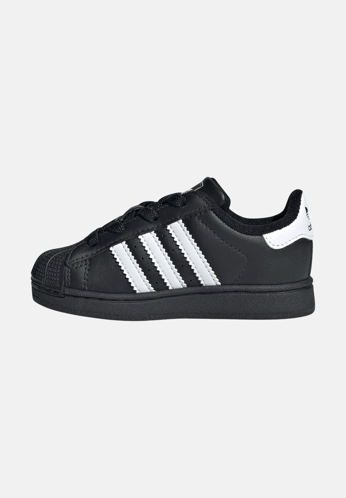 ADIDAS ORIGINALS Sneakers SUPERSTAR II nero da neonato con dettagli a contrasto e punta a conchiglia. JH9985 . ADIDAS ORIGINALS