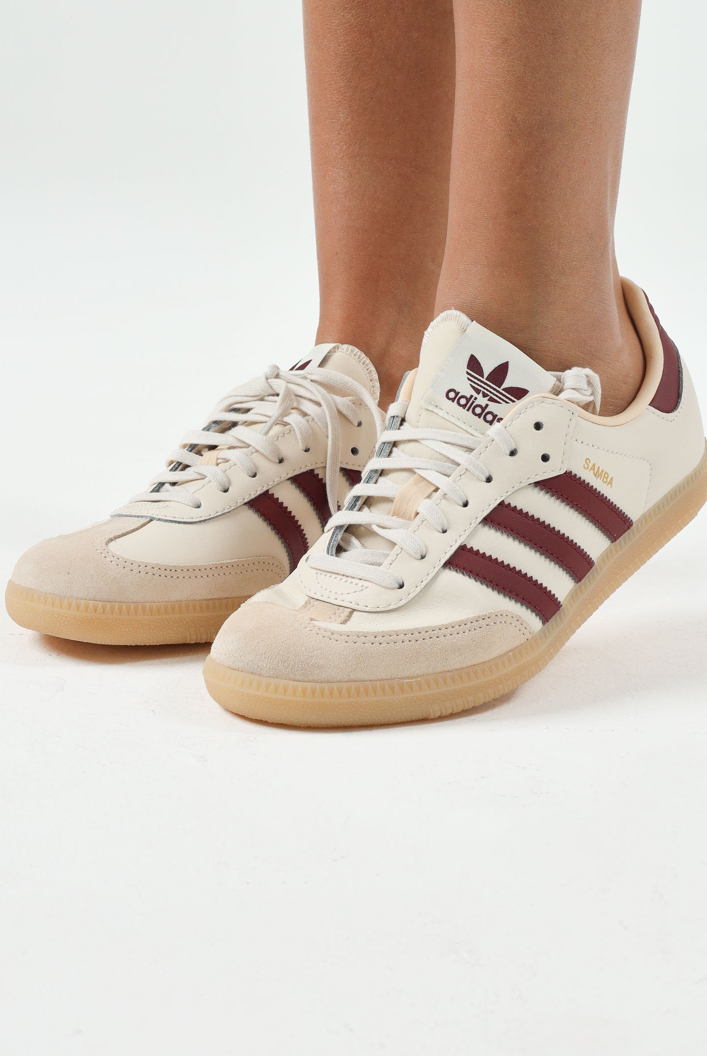 ADIDAS ORIGINALS Sneakers Samba OG burro e bordeaux per uomo e donna JQ8554 . ADIDAS ORIGINALS