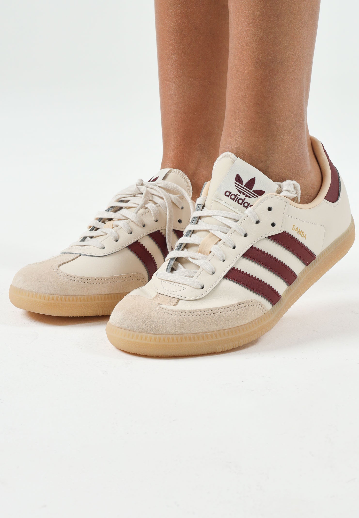 ADIDAS ORIGINALS Sneakers Samba OG burro e bordeaux per uomo e donna JQ8554 . ADIDAS ORIGINALS
