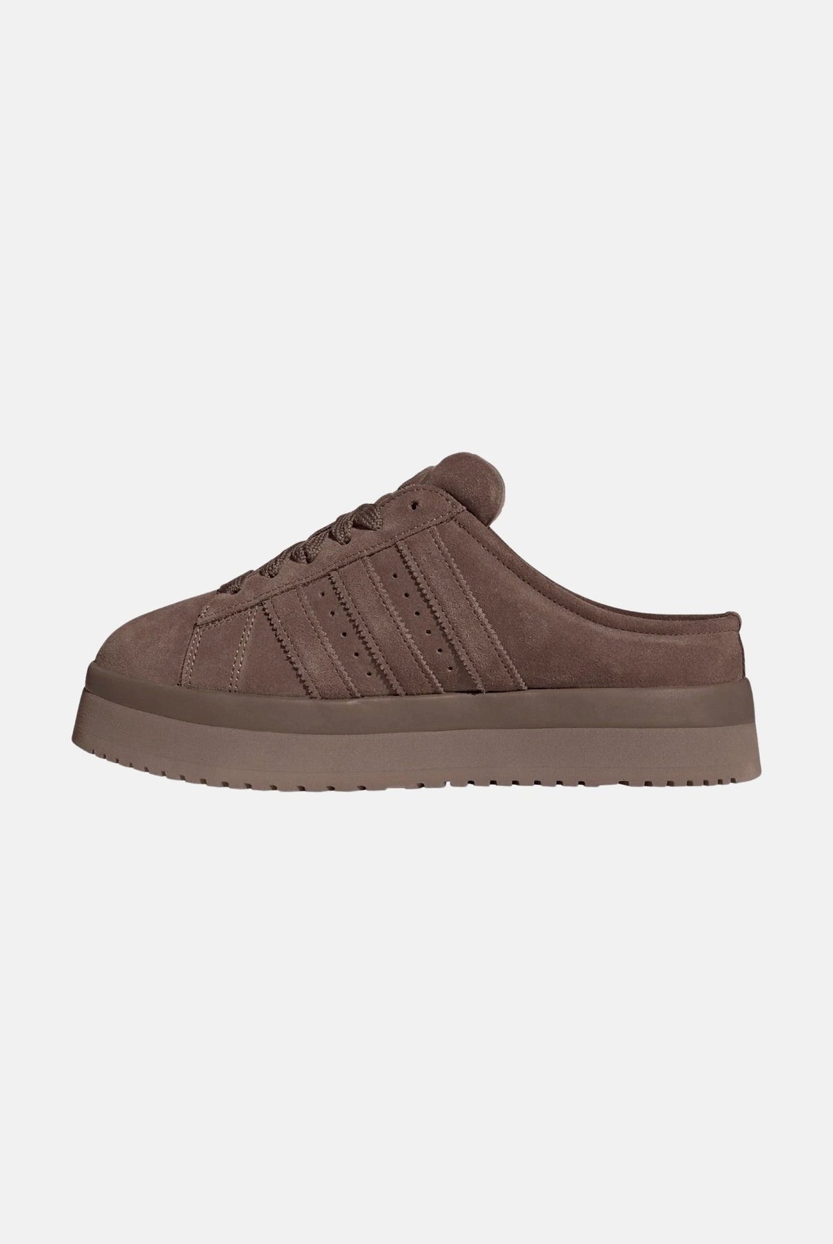 ADIDAS ORIGINALS Sabot MULES marrone per donna con design slip-on aperto sul tallone e platform. JR3731 . ADIDAS ORIGINALS