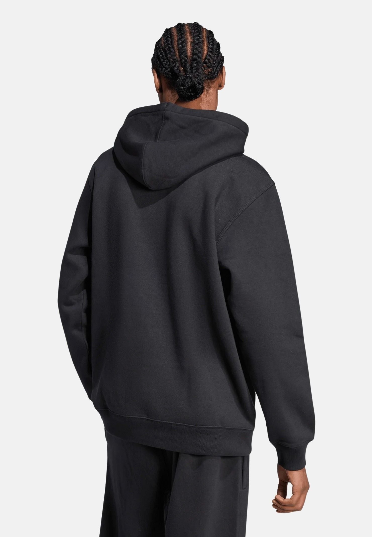 ADIDAS ORIGINALS Felpa con cappuccio Trefoil Essentials Loose nera da uomo JV6056 . ADIDAS ORIGINALS
