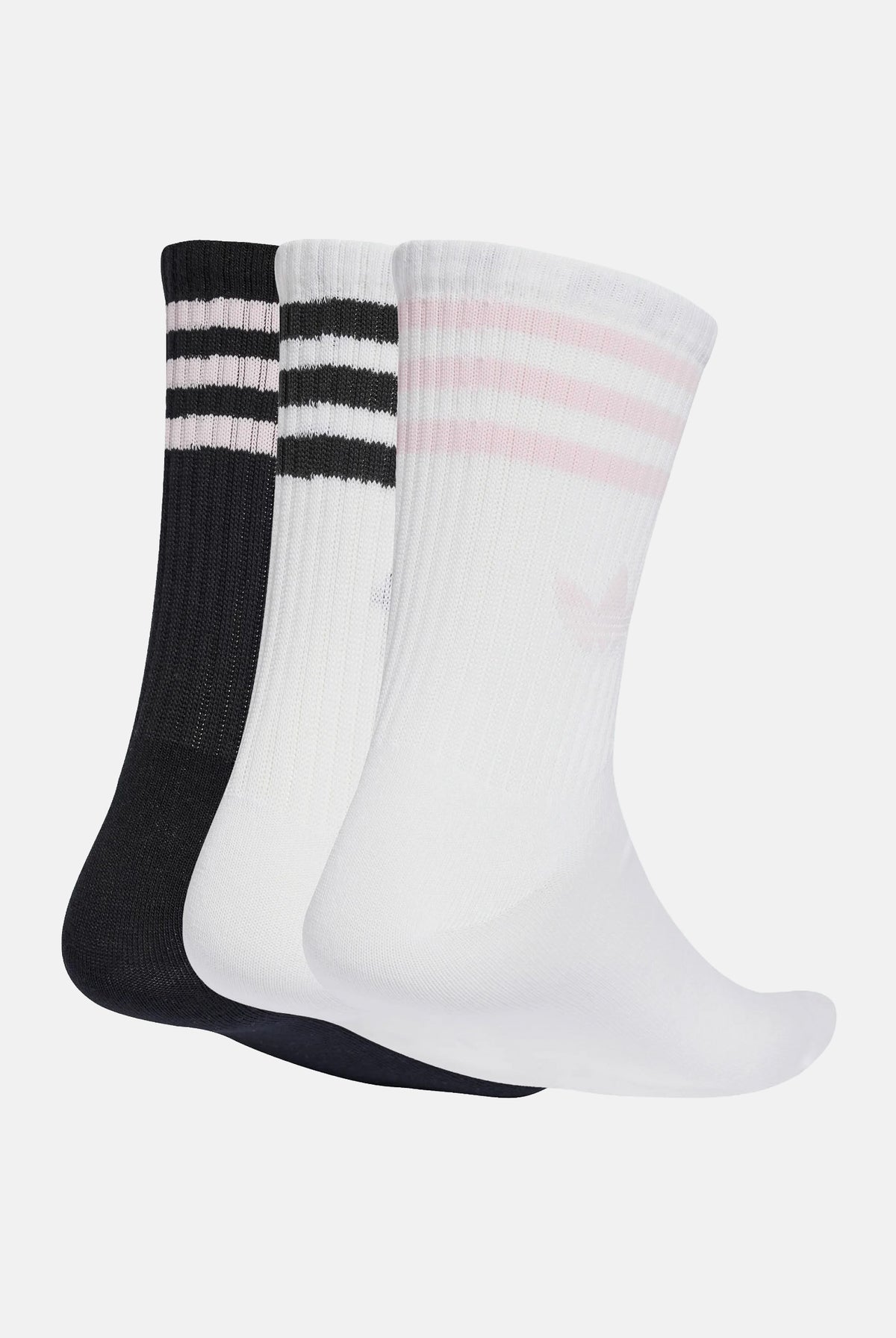 ADIDAS ORIGINALS Calzini 3-STRIPES CREW SOCKS bianchi, neri, rosa da donna JV7405 . ADIDAS ORIGINALS