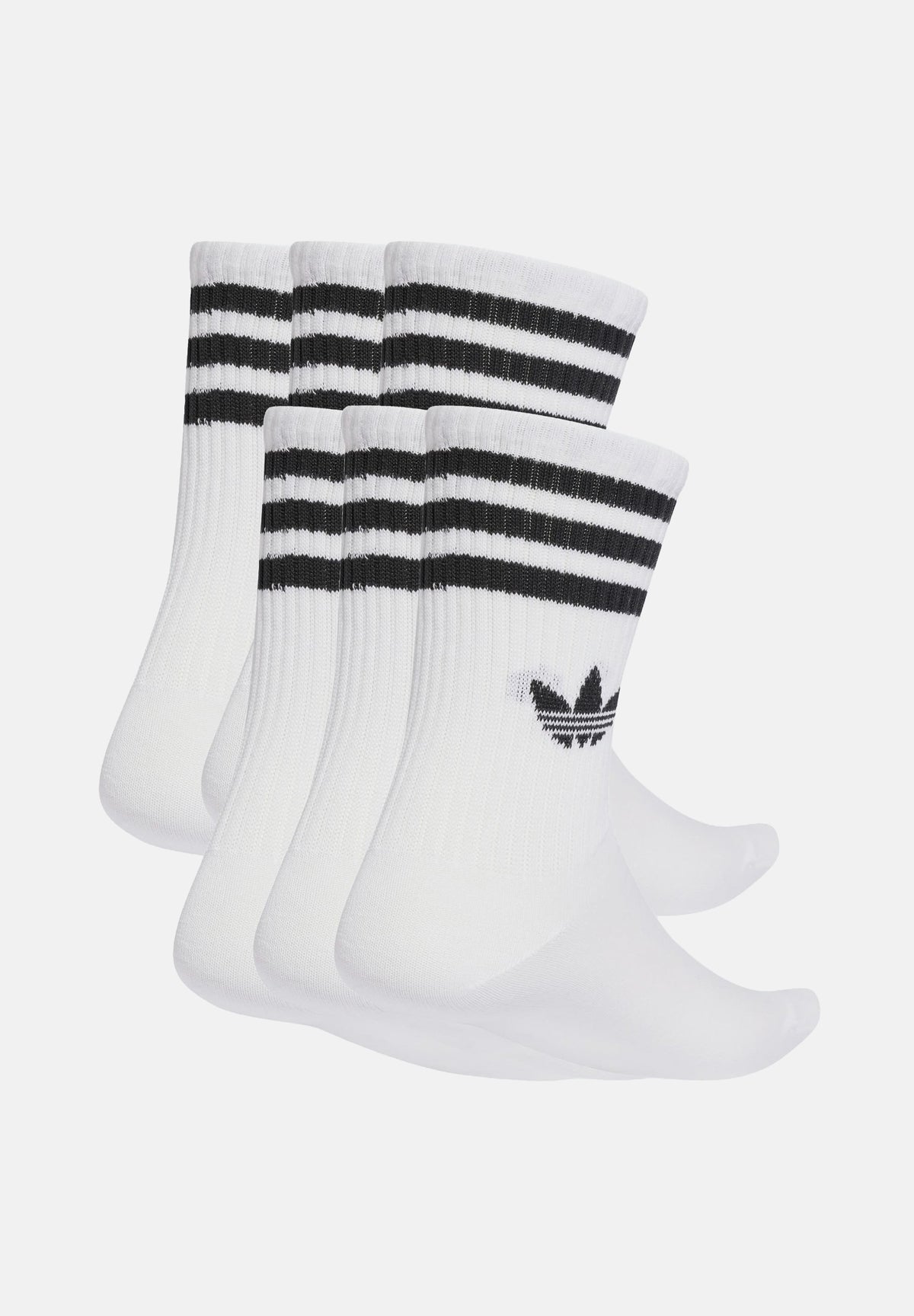 ADIDAS ORIGINALS Calzini 3-Stripes Crew 6 paia bianchi con righe nero per uomo e donna. JV7410 . ADIDAS ORIGINALS