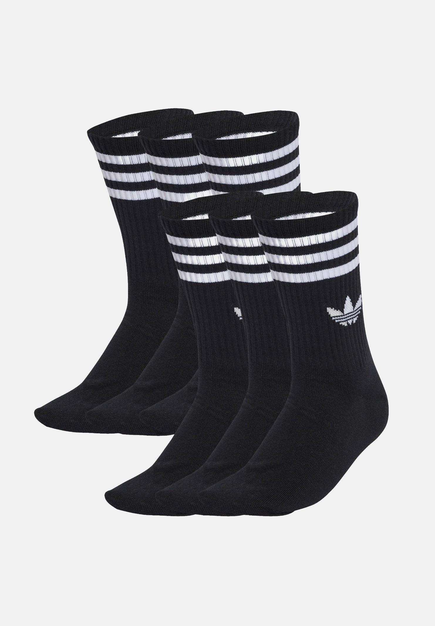 ADIDAS ORIGINALS calze 3-Stripes Crew 6 paia Black nero per uomo e donna. JV7411 . ADIDAS ORIGINALS