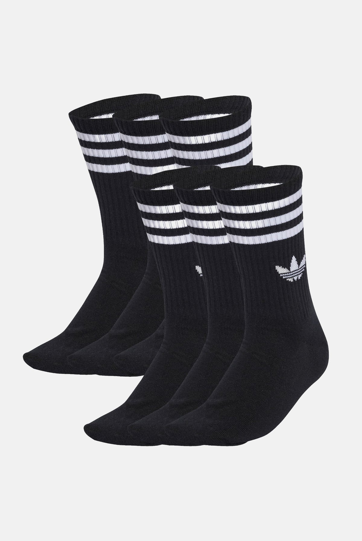 ADIDAS ORIGINALS calze 3-Stripes Crew 6 paia Black nero per uomo e donna. JV7411 . ADIDAS ORIGINALS