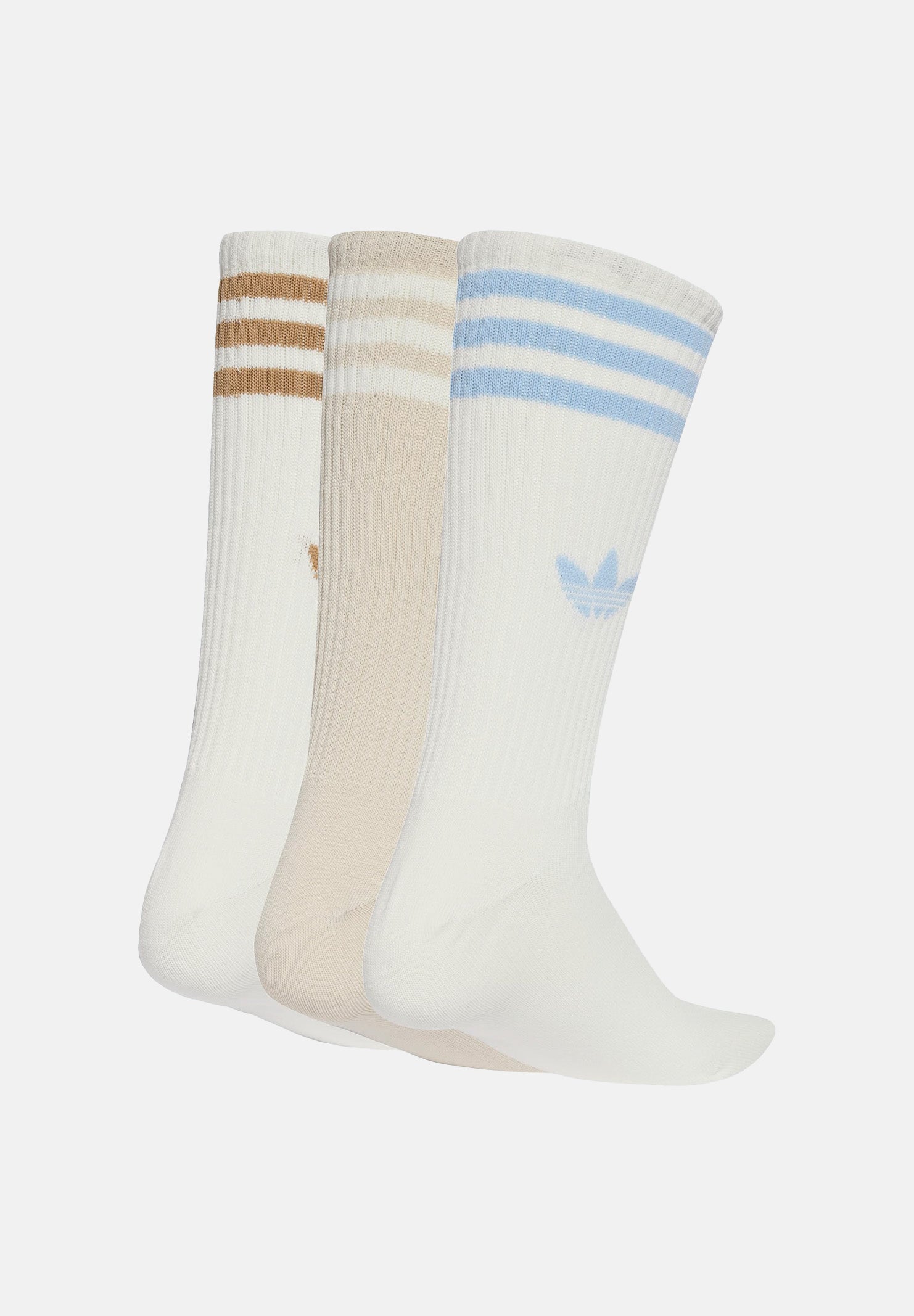 ADIDAS ORIGINALS Calzini 3-Stripes High (3 paia) bianchi e beige per uomo e donna JV7420 . ADIDAS ORIGINALS