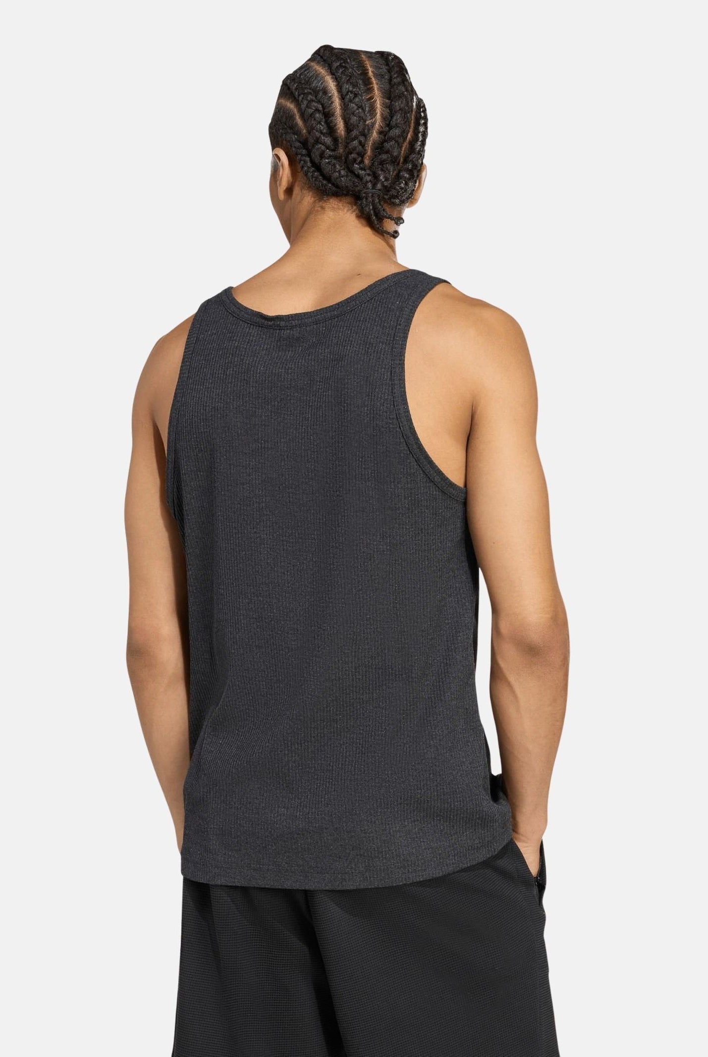 ADIDAS ORIGINALS Canotta Trefoil Essentials nera da uomo KA0648 . ADIDAS ORIGINALS