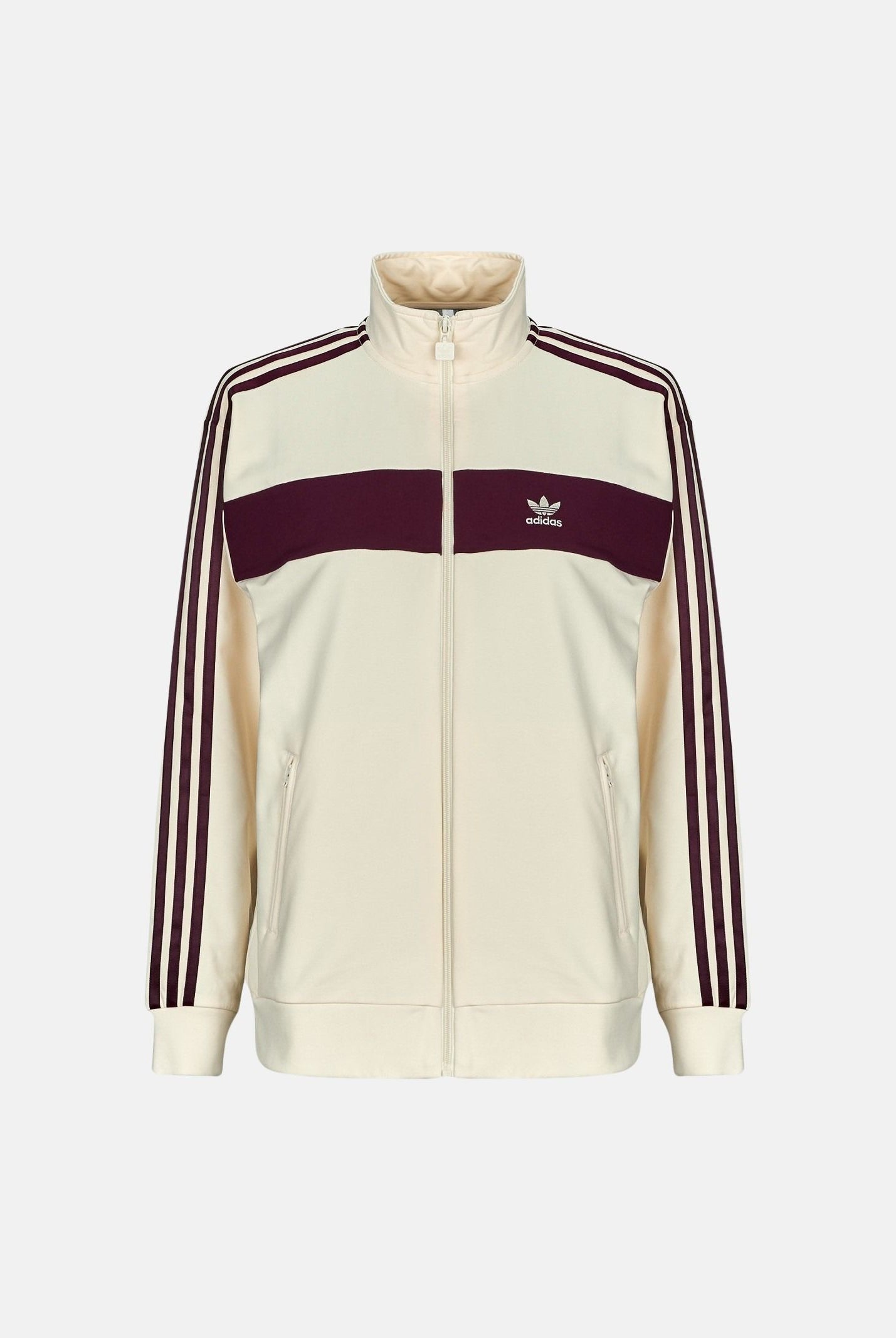 ADIDAS ORIGINALS Felpa con zip Colorblock panna e bordeaux per uomo e donna KA7751 . ADIDAS ORIGINALS