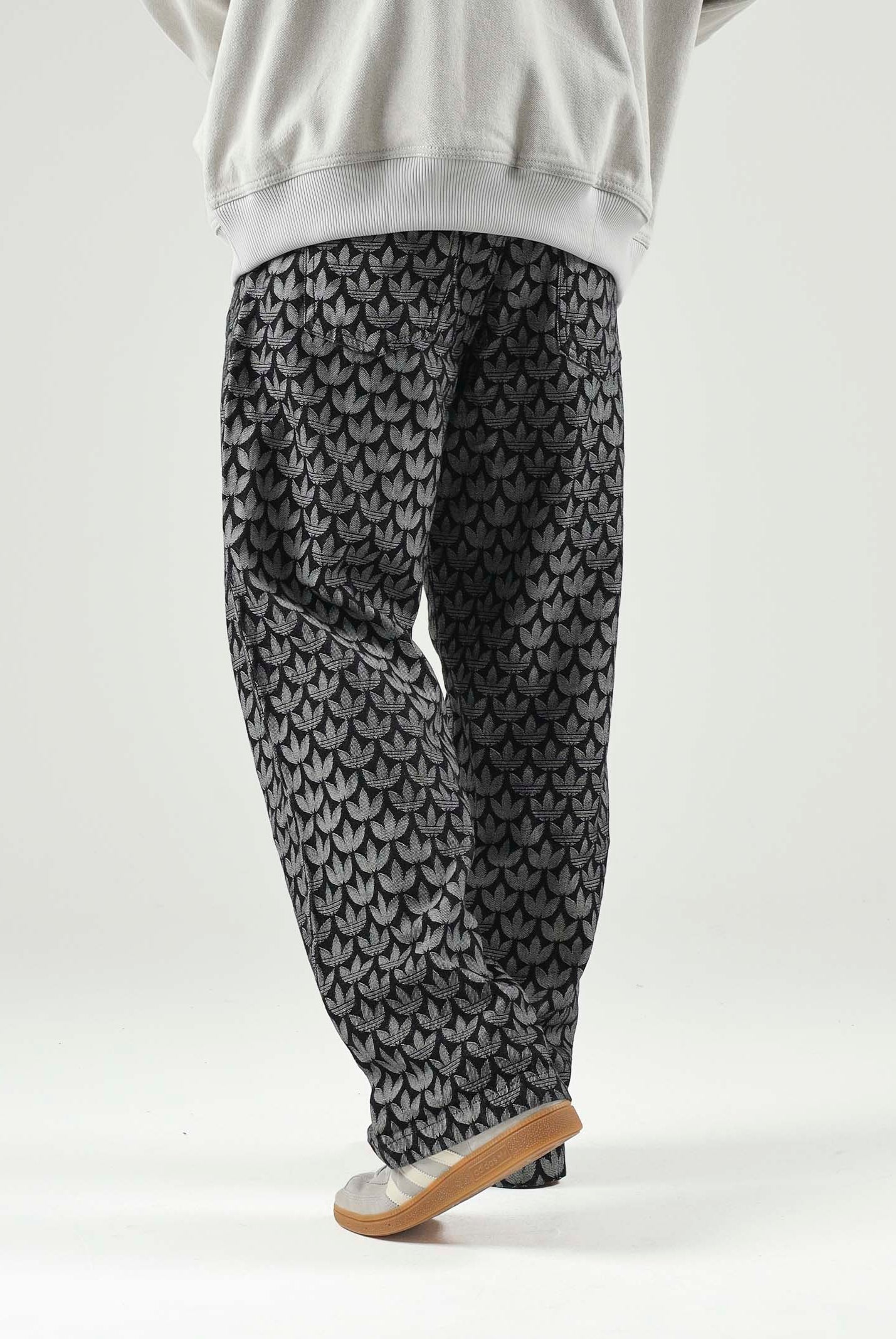 ADIDAS ORGINALS Jeans DENIM LOOSE MONOGRAM in denim nero da uomo KC6380 . ADIDAS ORIGINALS