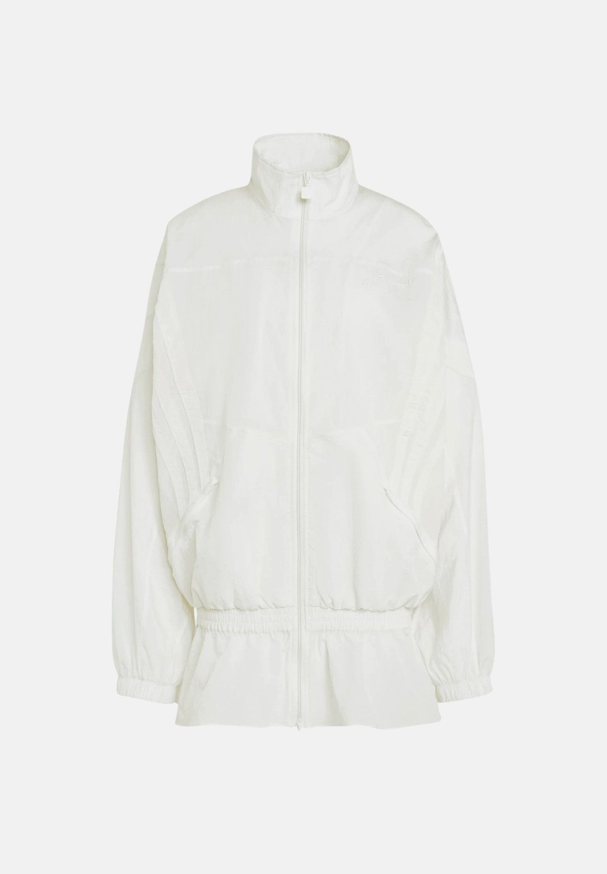 ADIDAS ORIGINALS Abito corto SANTIAGO WOVEN bianco da donna con collo alto<BR/> KC9132 . ADIDAS ORIGINALS
