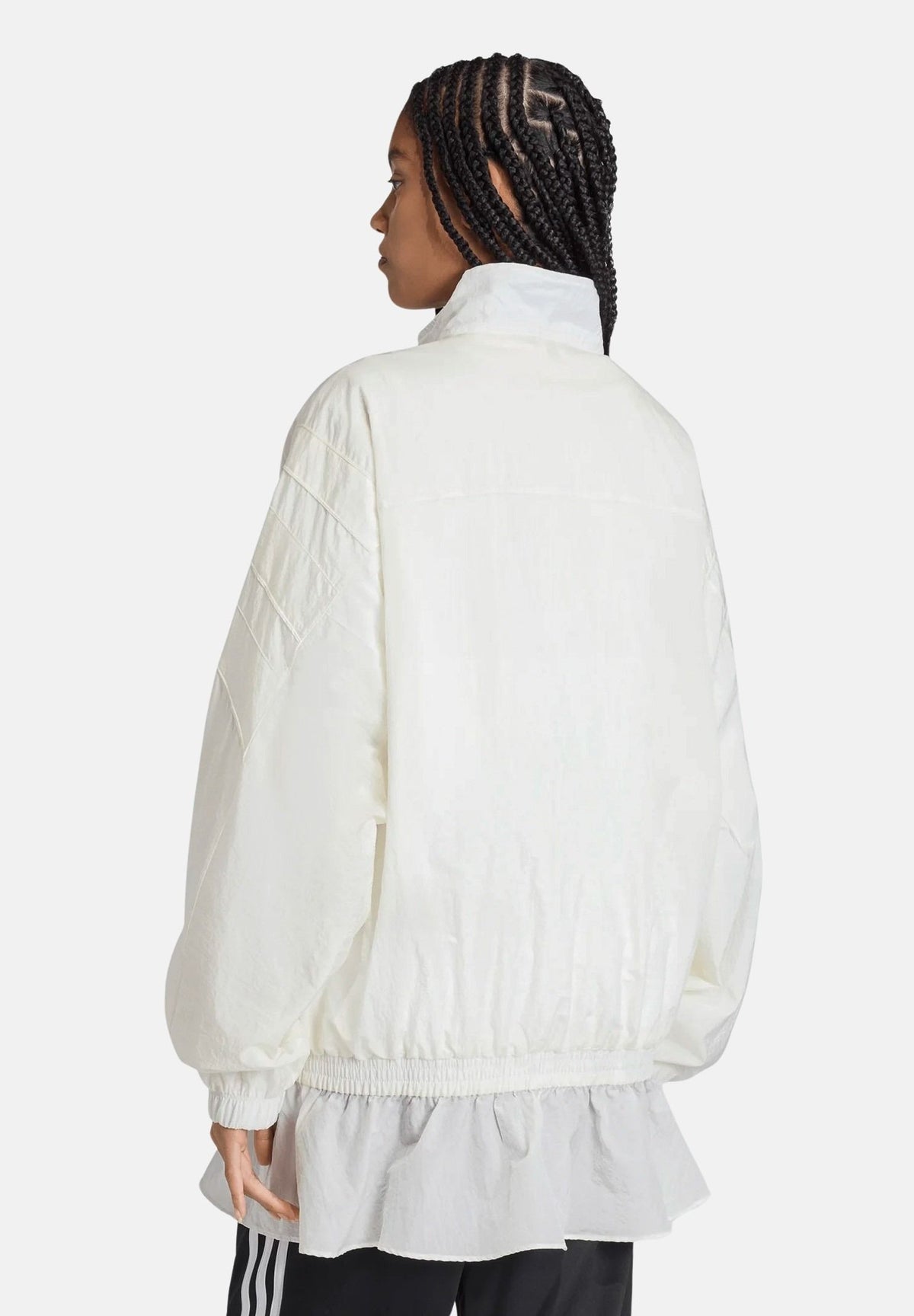 ADIDAS ORIGINALS Abito corto SANTIAGO WOVEN bianco da donna con collo alto<BR/> KC9132 . ADIDAS ORIGINALS