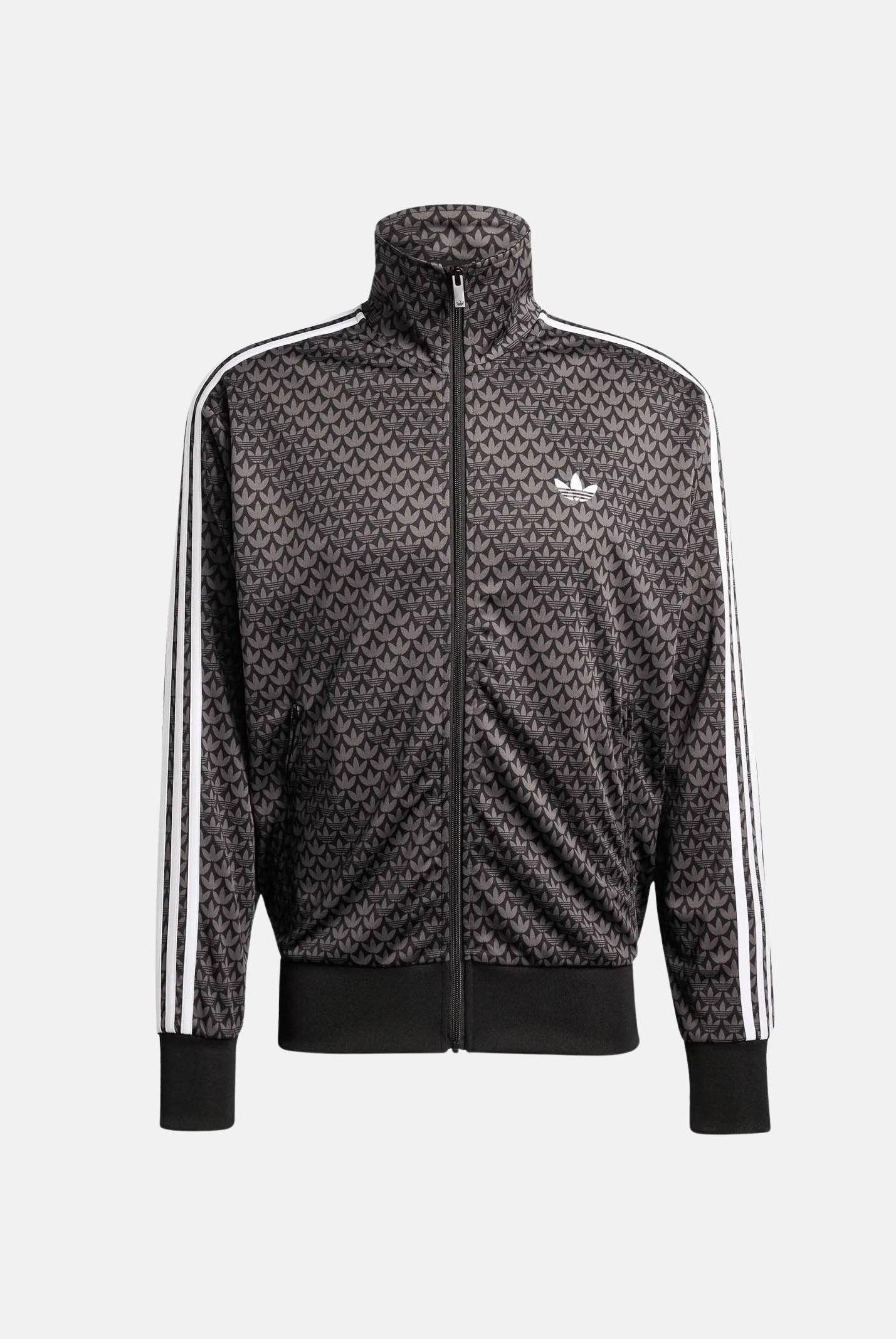 ADIDAS ORIGINALS Felpa con zip Loose Firebird Monogram nera da uomo KC9158 . ADIDAS ORIGINALS