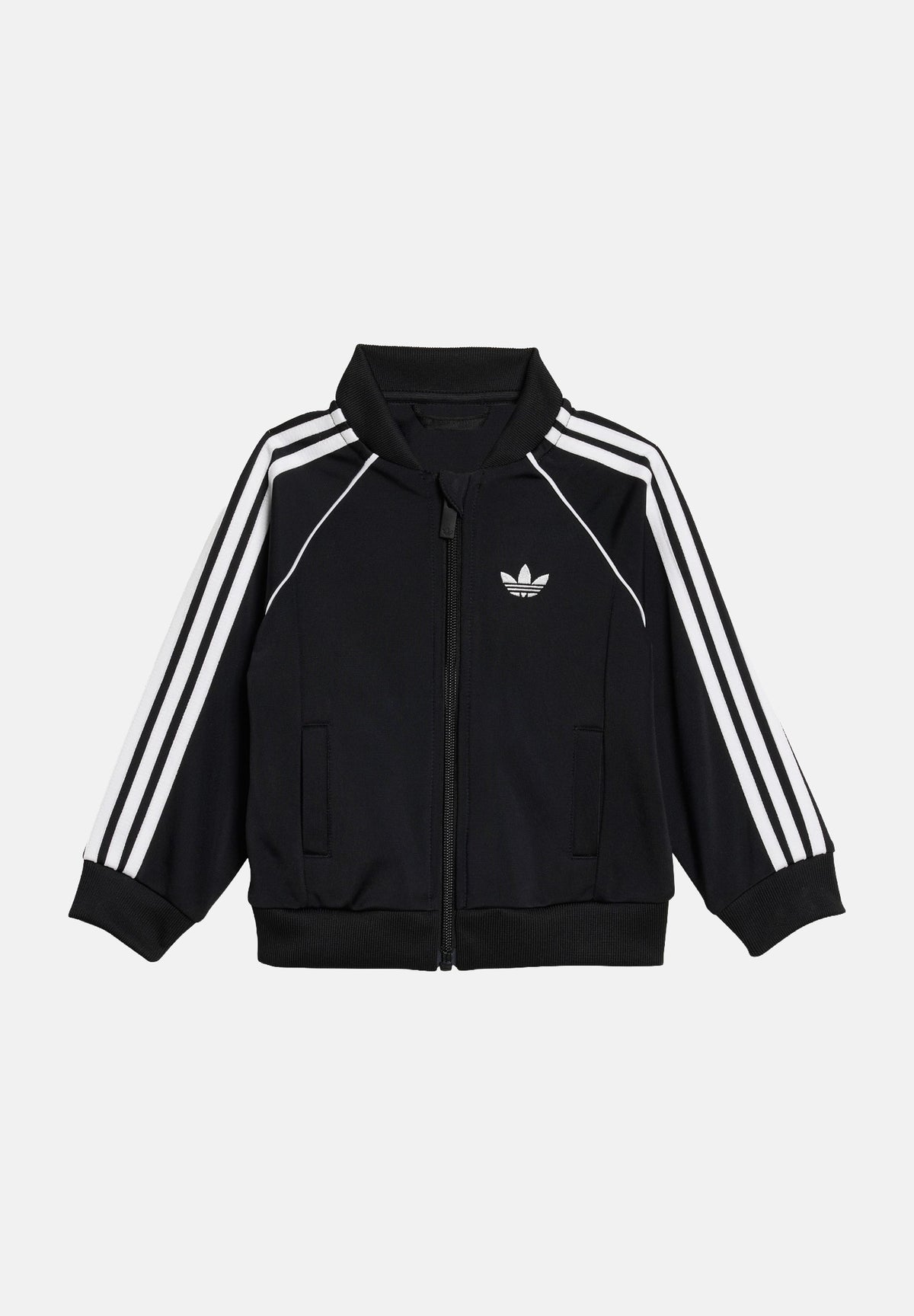ADIDAS ORIGINALS Tuta SST nera da neonato con iconiche 3-stripes laterali KD1029 . ADIDAS ORIGINALS