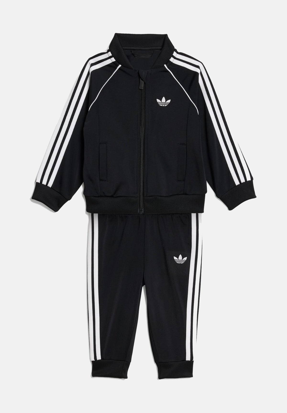 ADIDAS ORIGINALS Tuta SST nera da neonato con iconiche 3-stripes laterali KD1029 . ADIDAS ORIGINALS