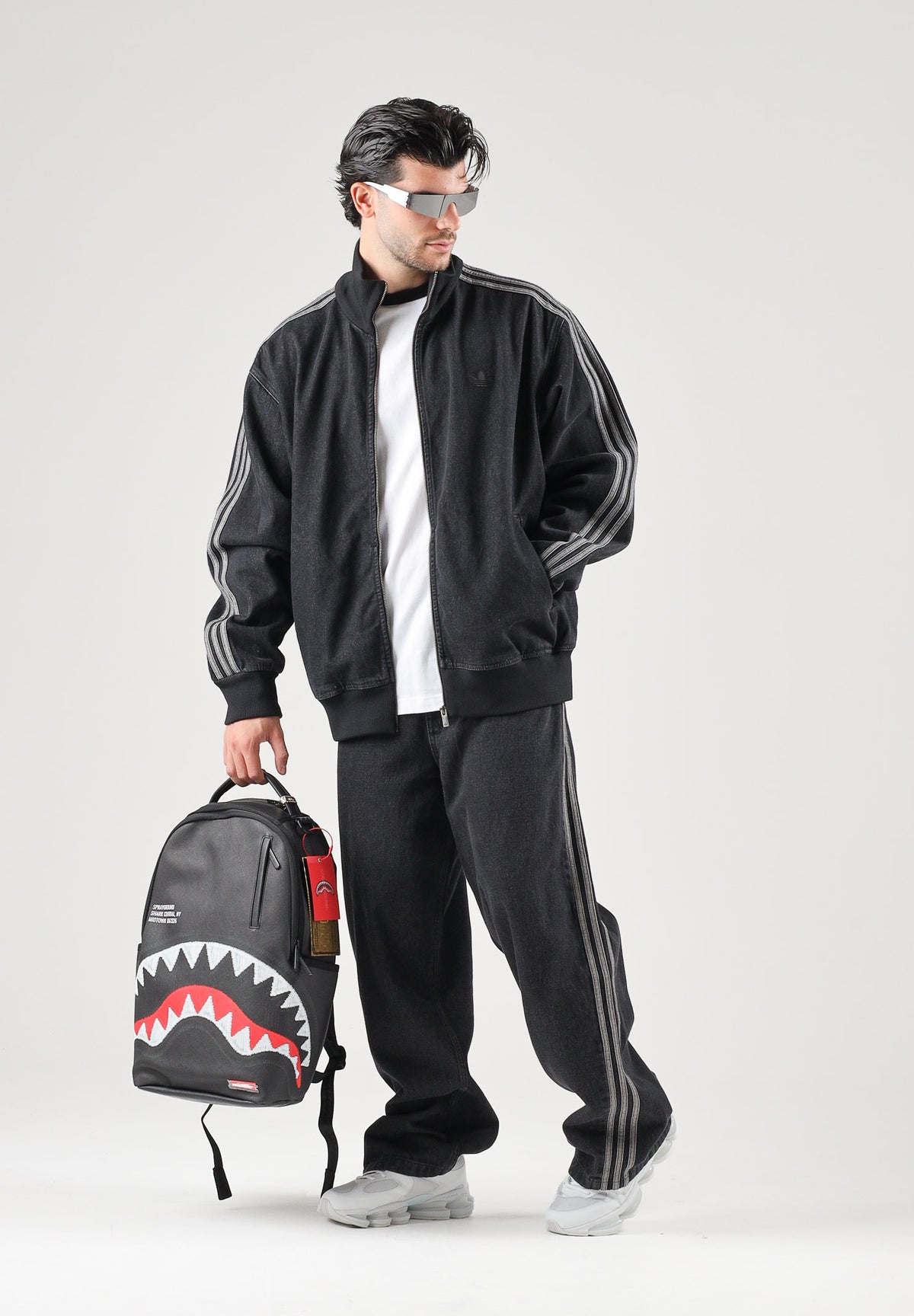 ADIDAS ORIGINALS Giubbotto di jeans FIREBIRD nero da uomo KD1516 . ADIDAS ORIGINALS