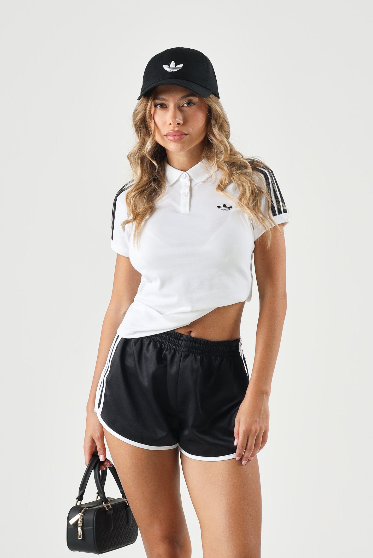 ADIDAS ORIGINALS Polo a manica corta 3 Stripes bianca da donna KD3697 . ADIDAS ORIGINALS
