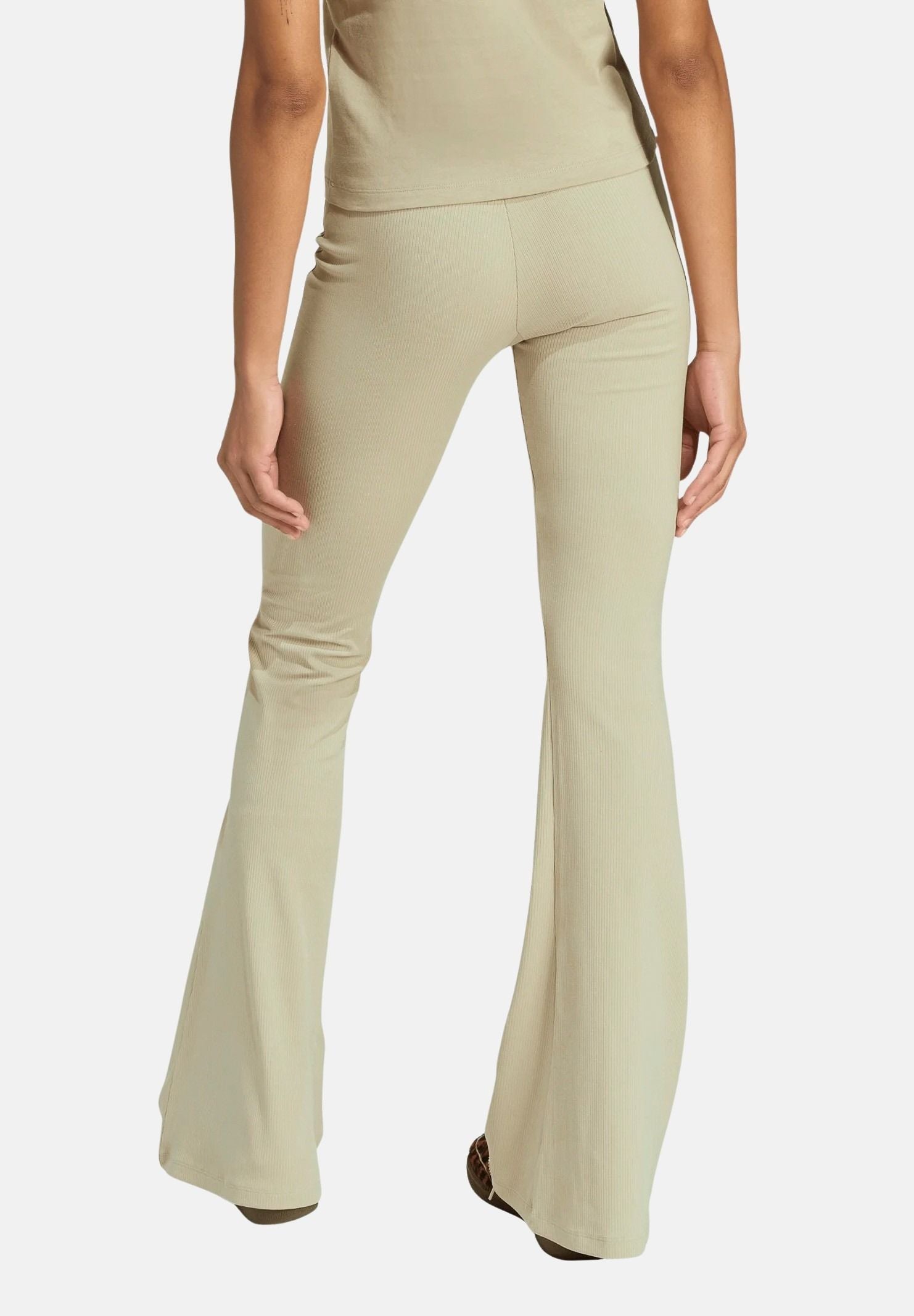ADIDAS ORIGINALS Leggings Essentials Rib Flared beige da donna KD3850 . ADIDAS ORIGINALS