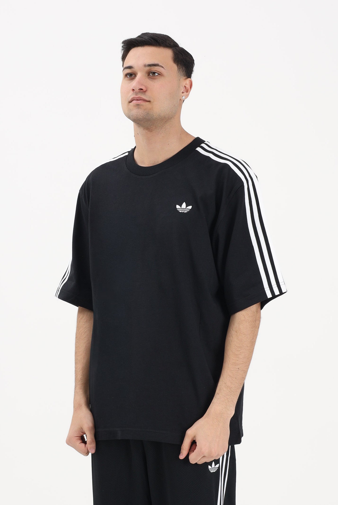ADIDAS ORIGINALS T-shirt a manica corta Adicolor 3-Stripes Oversized nera da uomo KD4095 . ADIDAS ORIGINALS
