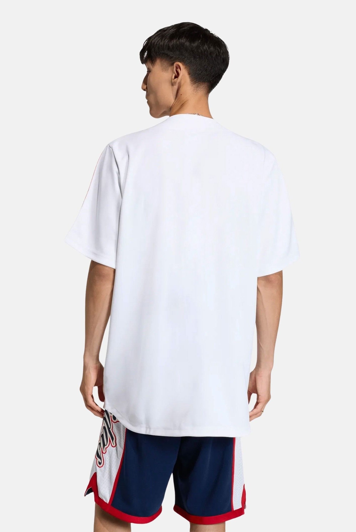 ADIDAS ORIGINALS Camicia SUMMER LEAGUE VARSITY BASEBALL a manica corta bianca per uomo e donna KD6563 . ADIDAS ORIGINALS
