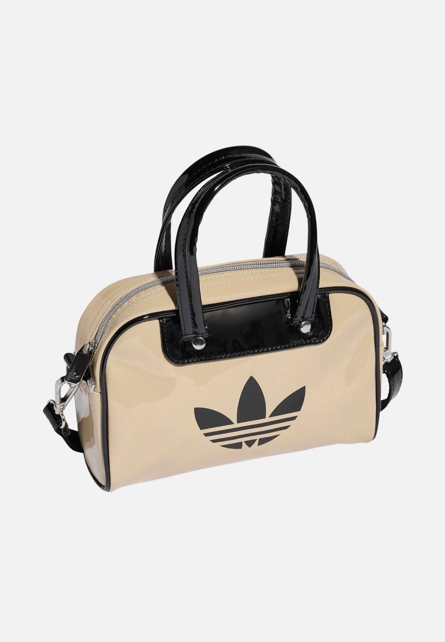 ADIDAS ORIGINALS Borsa a mano Adicolor Mini Bowling beige e nera da donna KD7841 . ADIDAS ORIGINALS