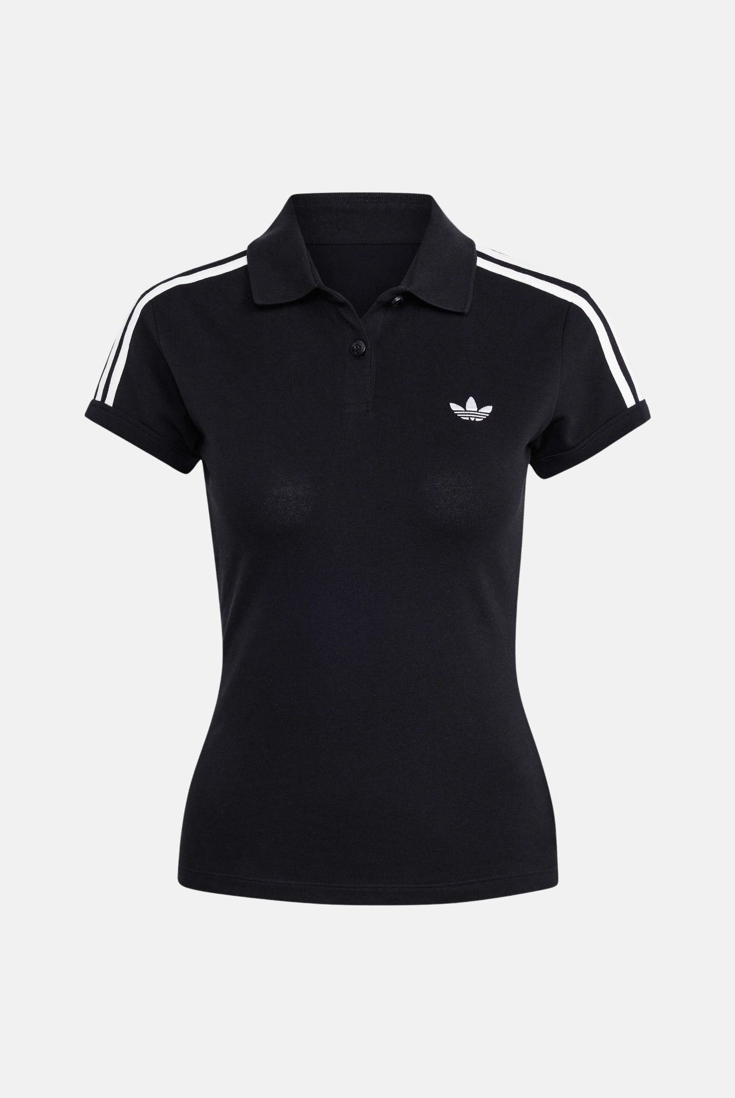 ADIDAS ORIGINALS Polo a manica corta 3-Stripes nera da donna KD7974 . ADIDAS ORIGINALS