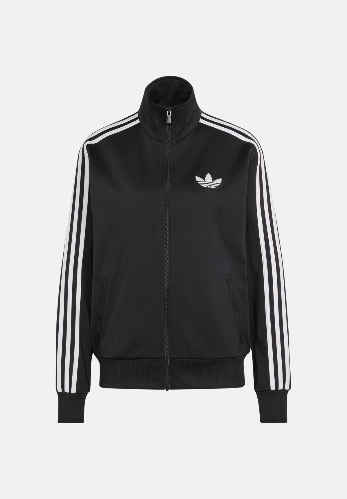 ADIDAS ORIGINALS Felpa con zip FIREBIRD nera da donna con 3-stripes iconiche <BR/> KD7983 . ADIDAS ORIGINALS