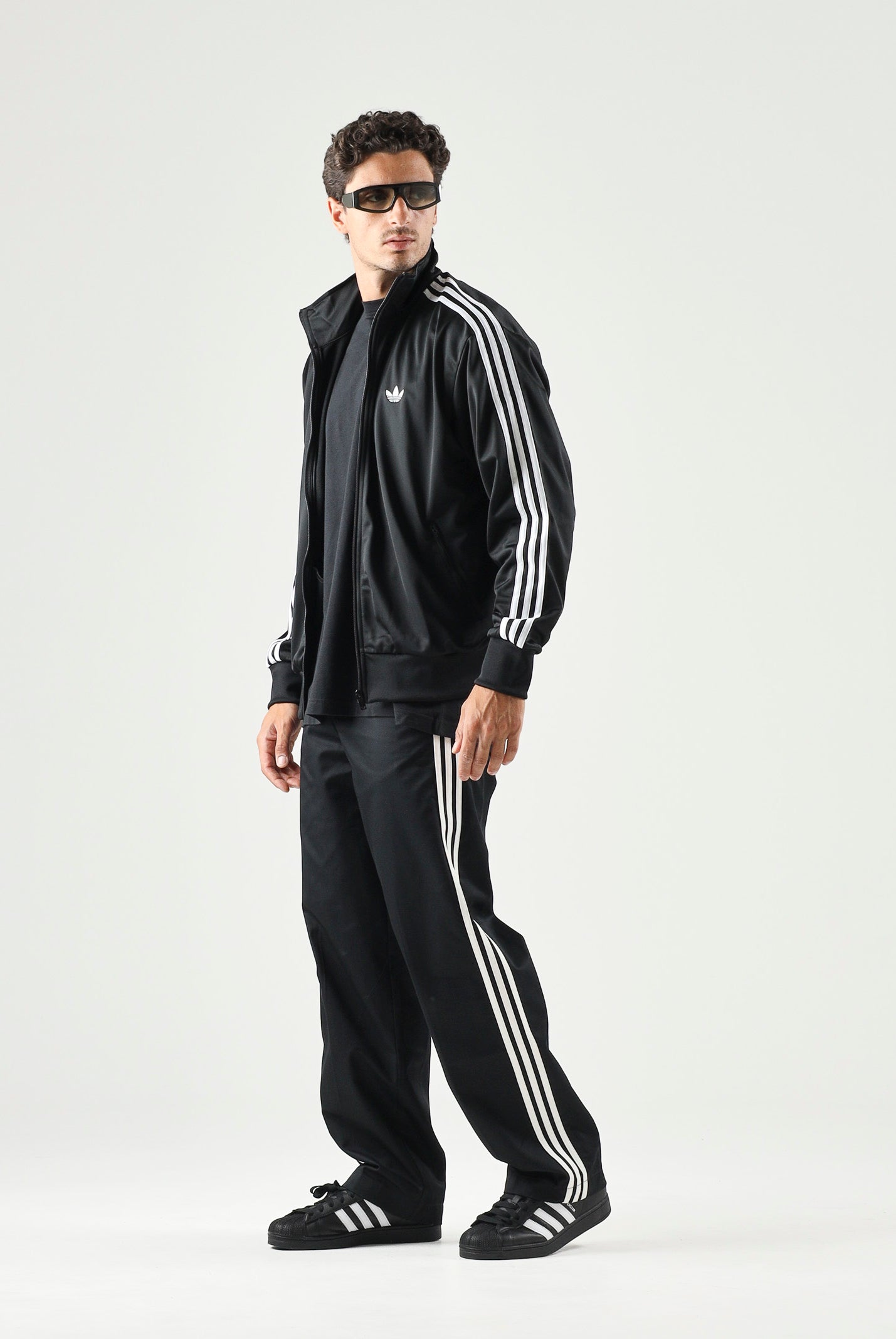 ADIDAS ORIGINALS Felpa con zip FIREBIRD nera da uomo KD8312 . ADIDAS ORIGINALS