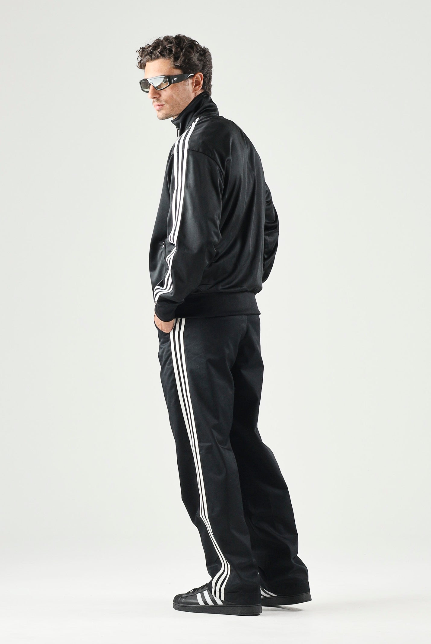 ADIDAS ORIGINALS Felpa con zip FIREBIRD nera da uomo KD8312 . ADIDAS ORIGINALS