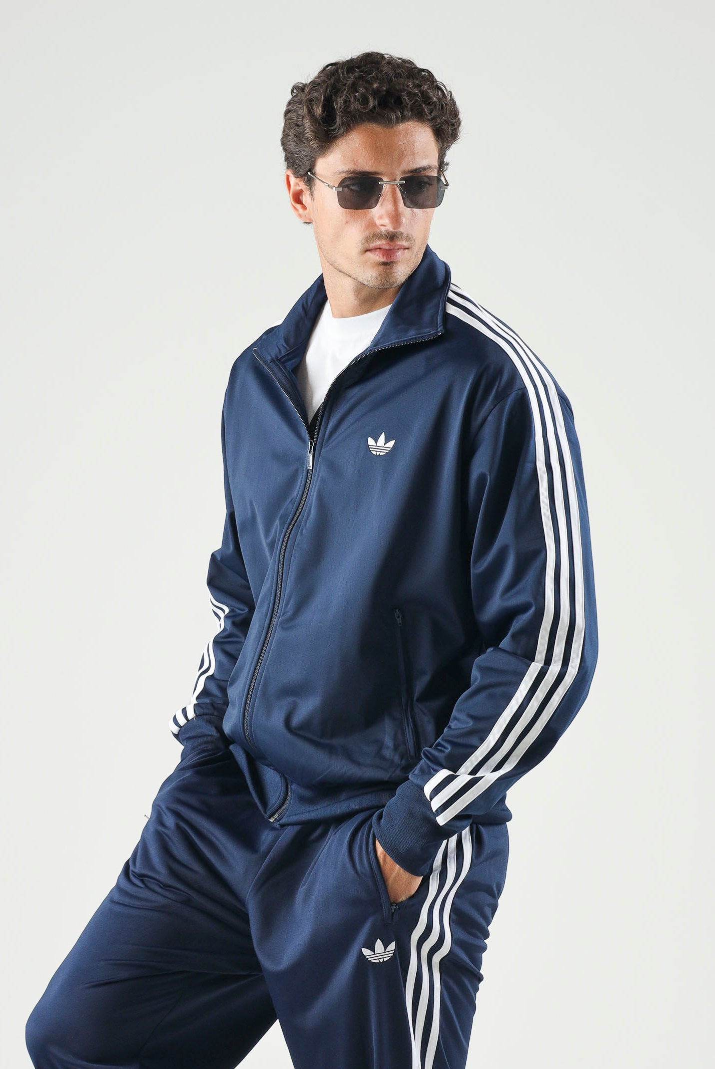 ADIDAS ORIGINALS Felpa con zip FIREBIRD blu da uomo KD8313 . ADIDAS ORIGINALS