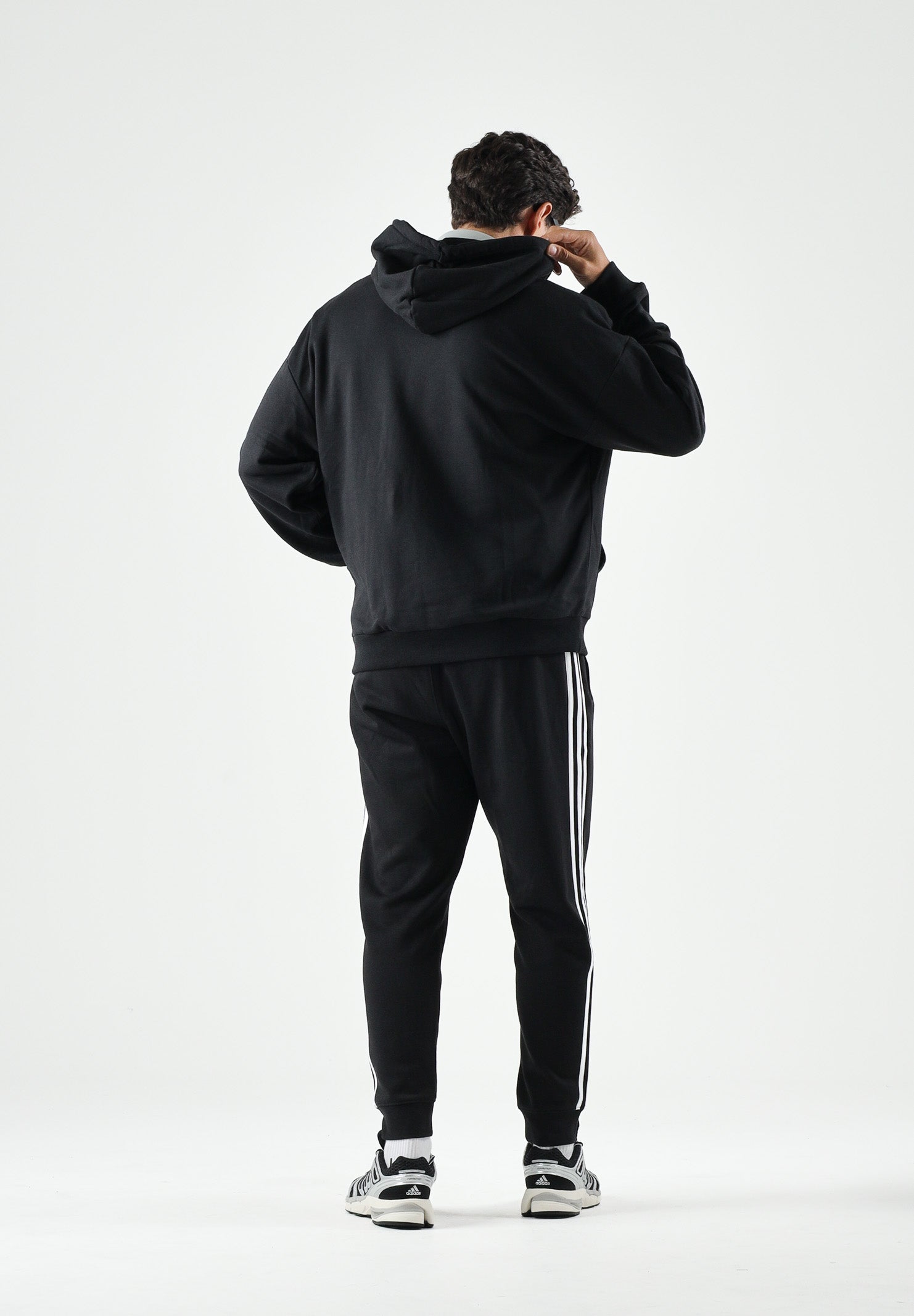 ADIDAS ORIGINALS Felpa con cappuccio Adicolor Trefoil nera da uomo KE0877 . ADIDAS ORIGINALS