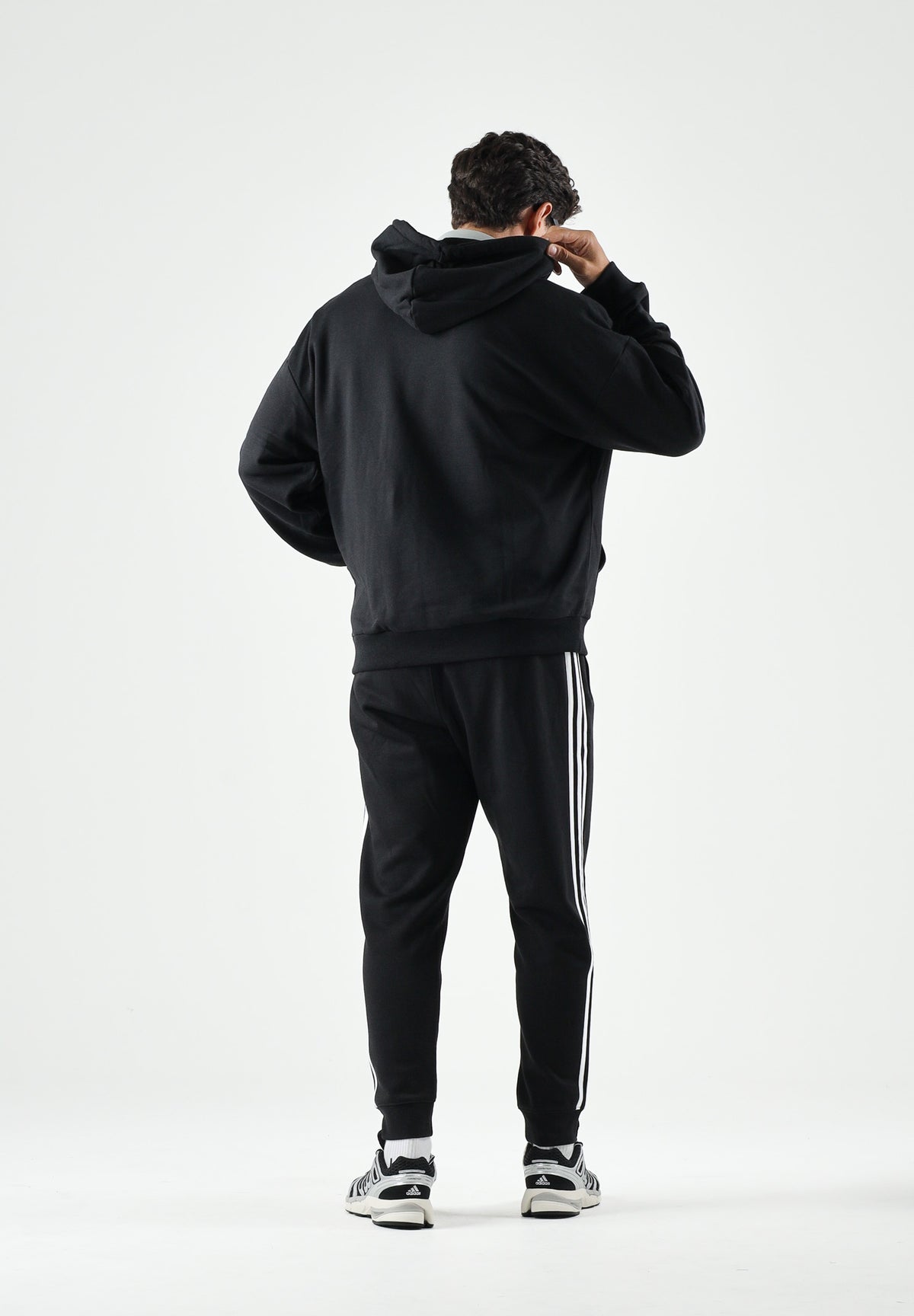 ADIDAS ORIGINALS Felpa con cappuccio Adicolor Trefoil nera da uomo KE0877 . ADIDAS ORIGINALS