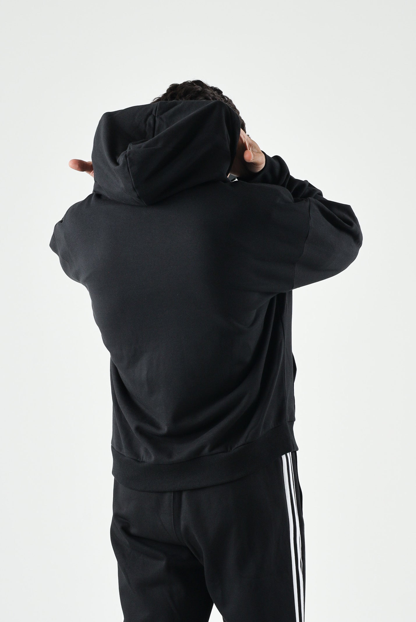 ADIDAS ORIGINALS Felpa con cappuccio Adicolor Trefoil nera da uomo KE0877 . ADIDAS ORIGINALS