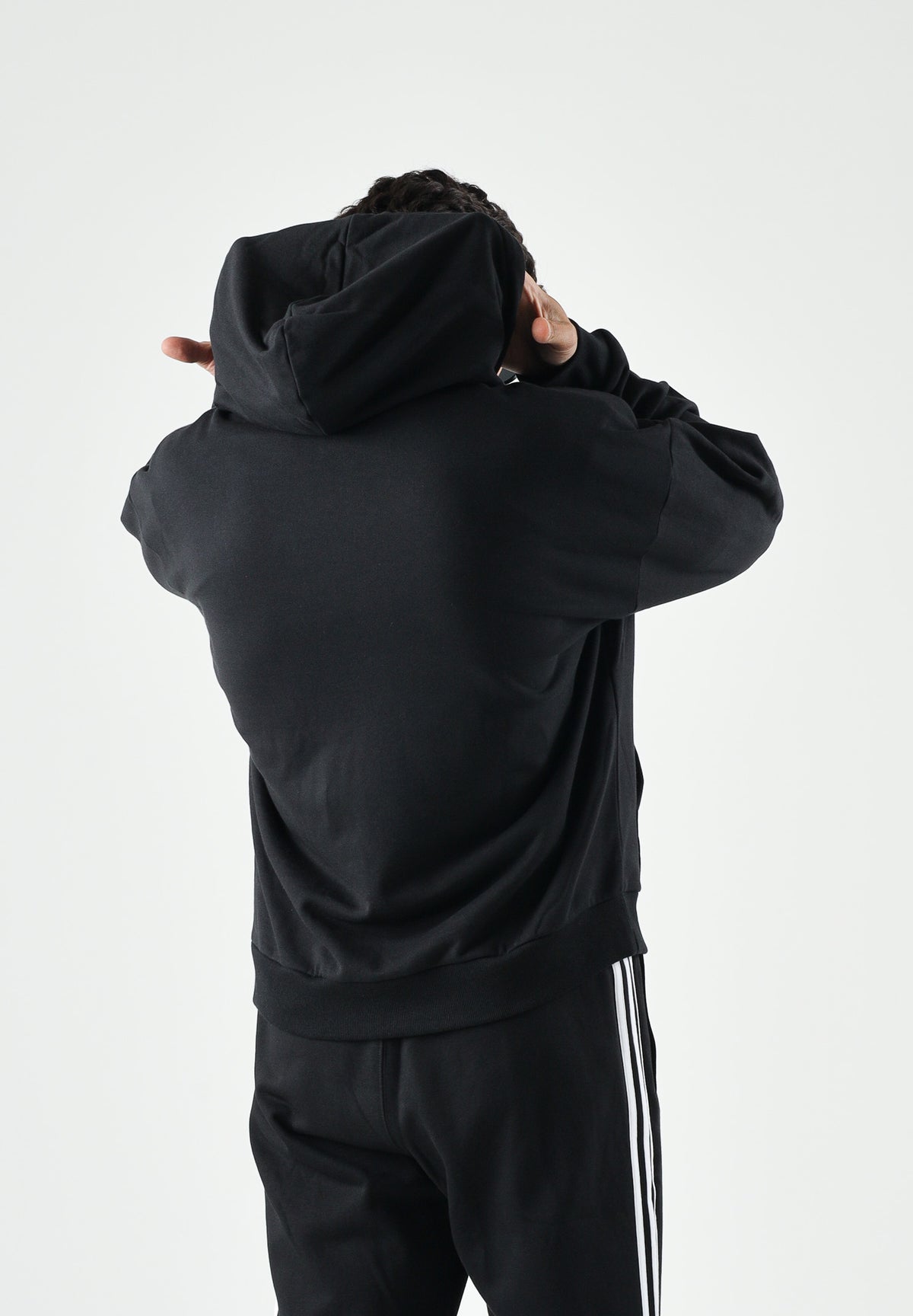ADIDAS ORIGINALS Felpa con cappuccio Adicolor Trefoil nera da uomo KE0877 . ADIDAS ORIGINALS