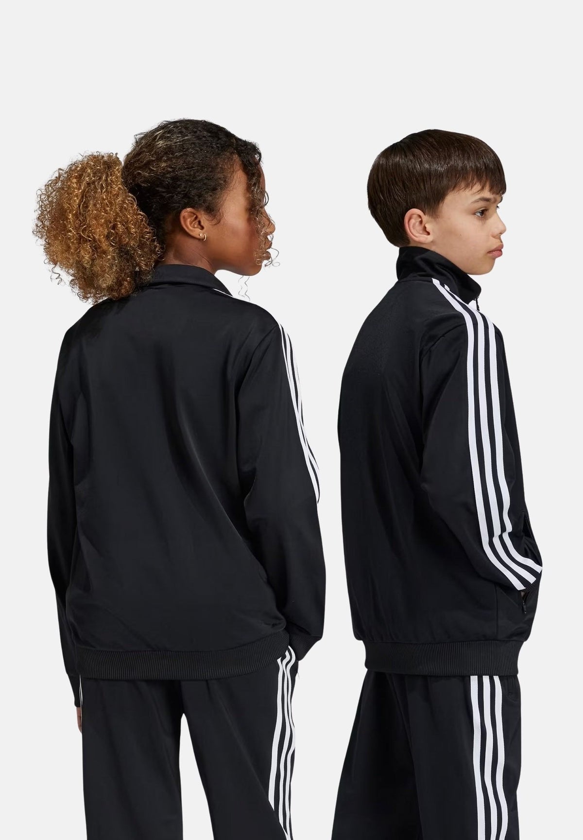 ADIDAS ORIGINALS Felpa con zip FIREBIRD LOOSE nera per bambino e bambina KE0892 . ADIDAS ORIGINALS