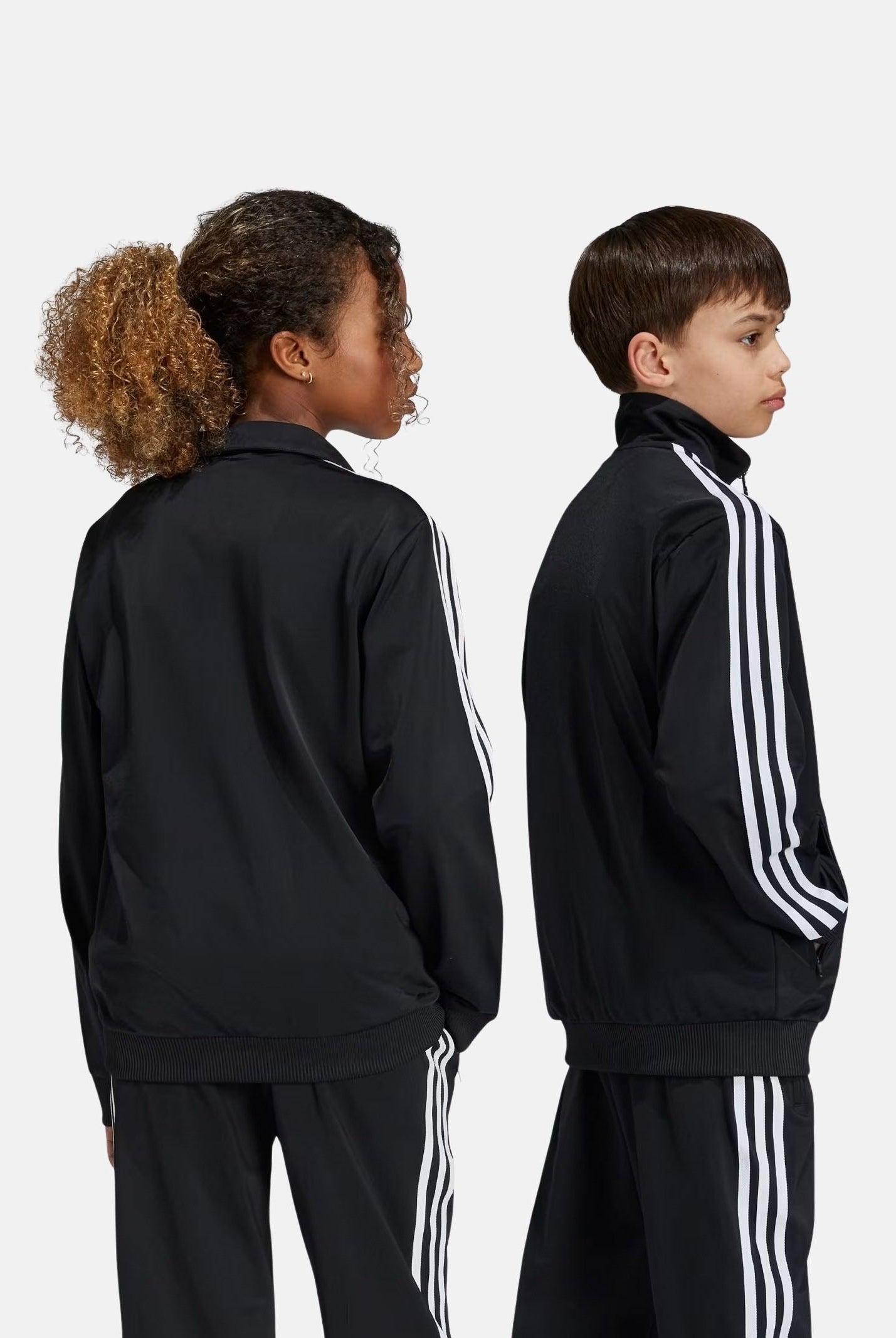 ADIDAS ORIGINALS Felpa con zip FIREBIRD LOOSE nera per bambino e bambina KE0892 . ADIDAS ORIGINALS