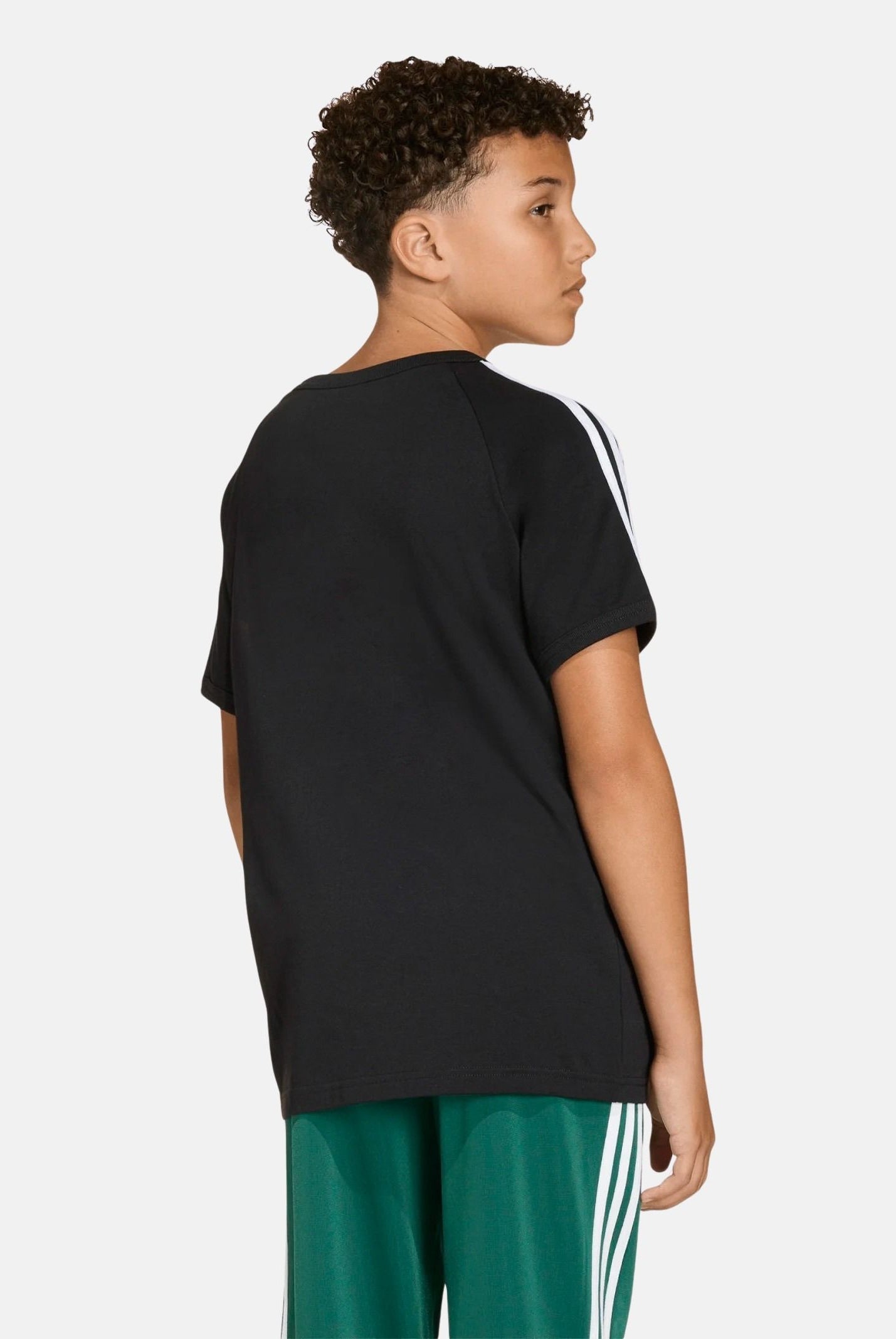 ADIDAS ORIGINALS T-shirt a manica corta 3 STRIPES nera per bambino e bambina KE0919 . ADIDAS ORIGINALS